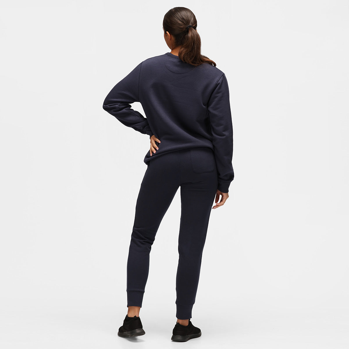 Navy Blue Athleisure Sweatshirt for Women - Comfortable Casual Pullover Hoodie | Perfect for Yoga, Gym & Lounge Wear