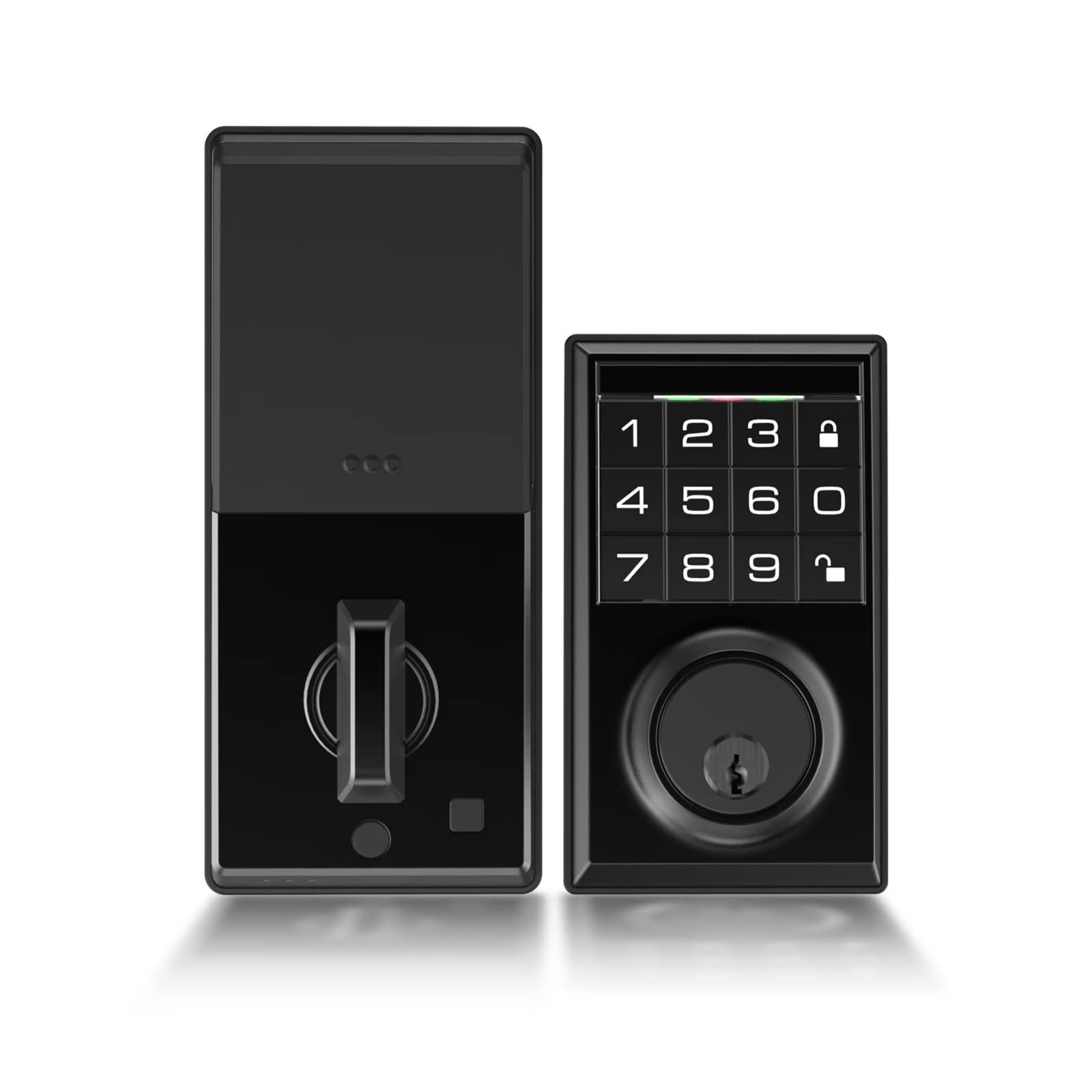Smart Keyless Entry Door Lock - Mobile App Control, Access Code & Auto Lock, IC Card Compatible - Digital Deadbolt for Home, Office & Bedroom Security (Black E04) - Perfect for Smart Homes & Vacation Rentals