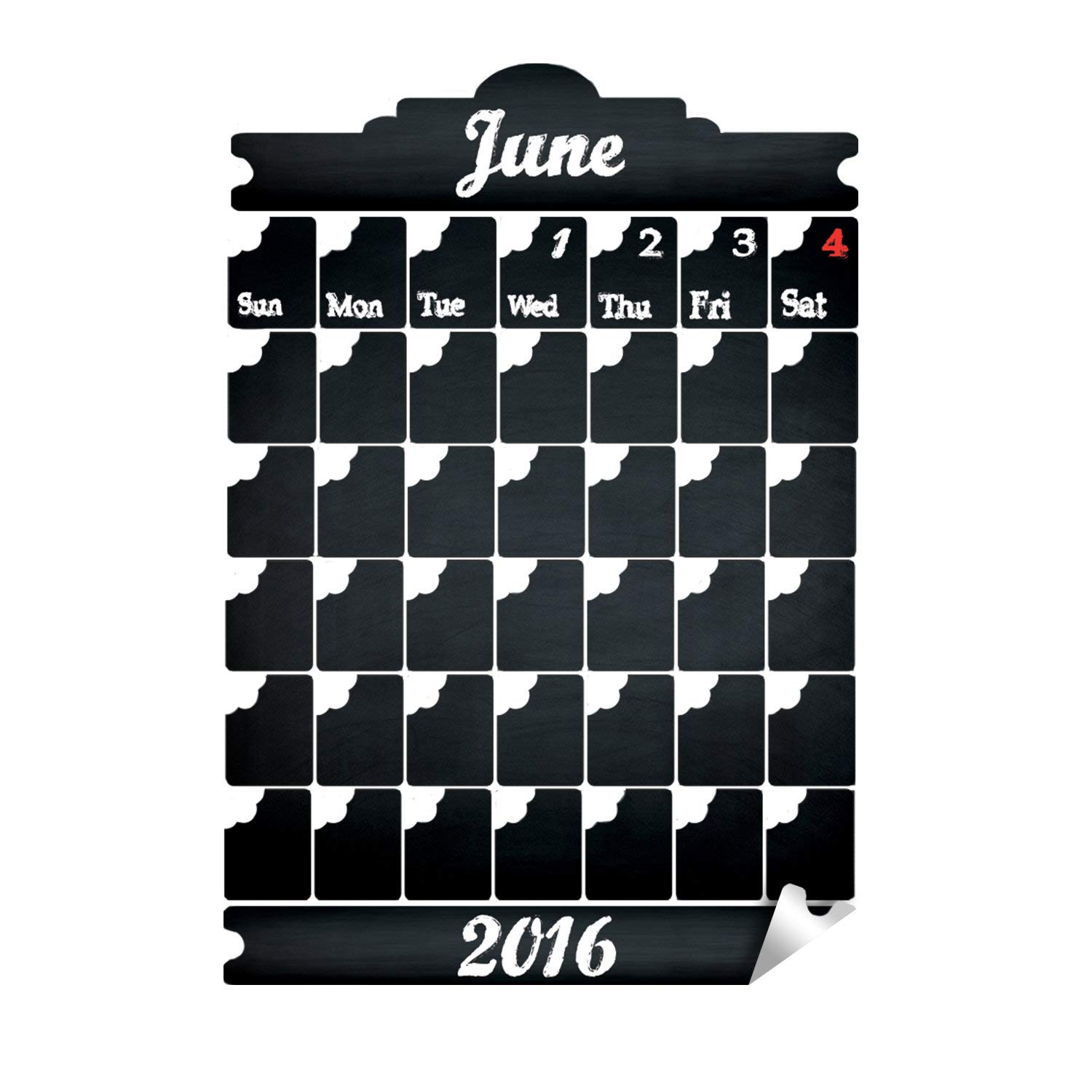 Editable Office Calendar Chalkboard Vinyl Sticker - Dry Erase Reusable Monthly Planner Decal - Perfect for Home, Office & Classroom Organization