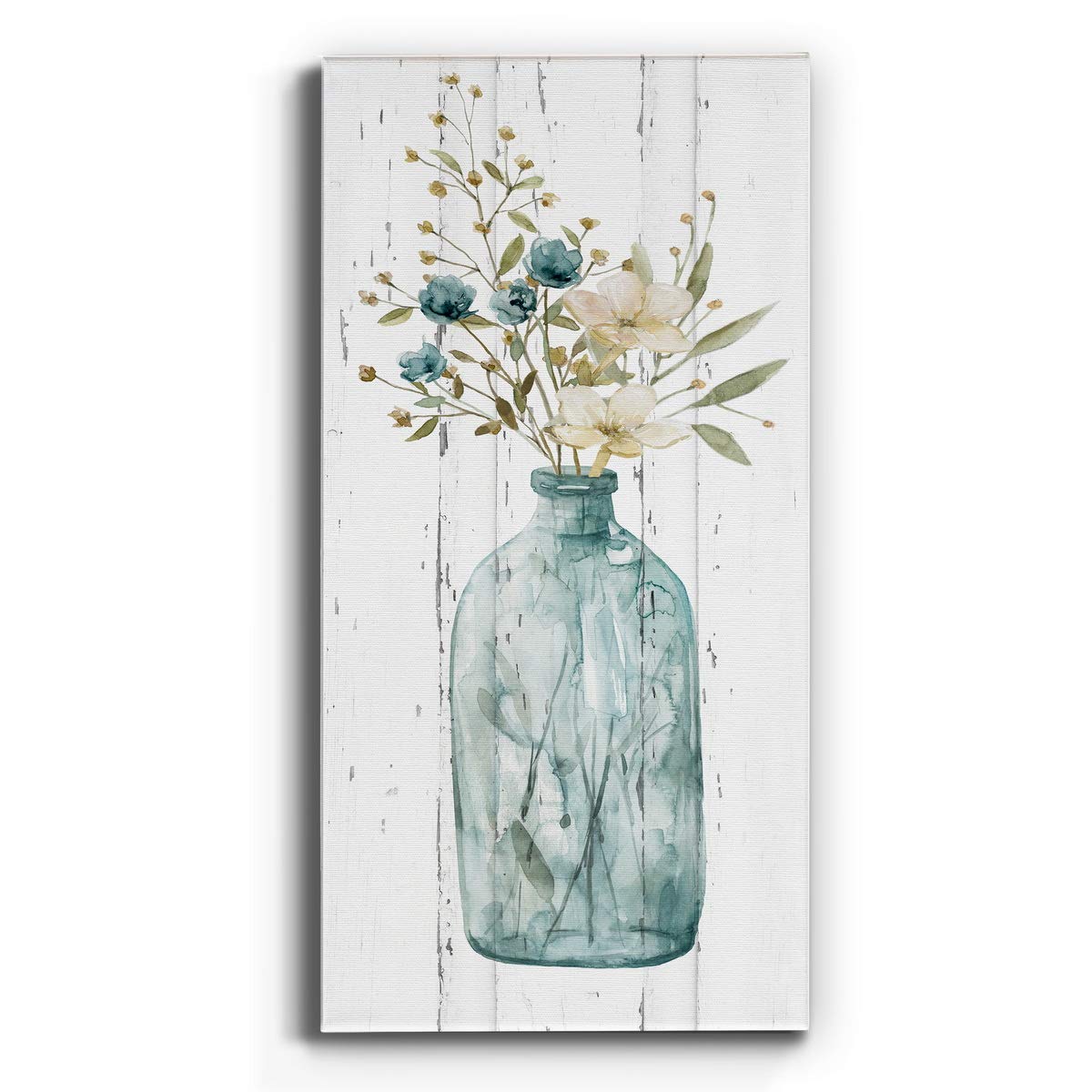 Blue and White Floral Vase Canvas Wall Art - 12