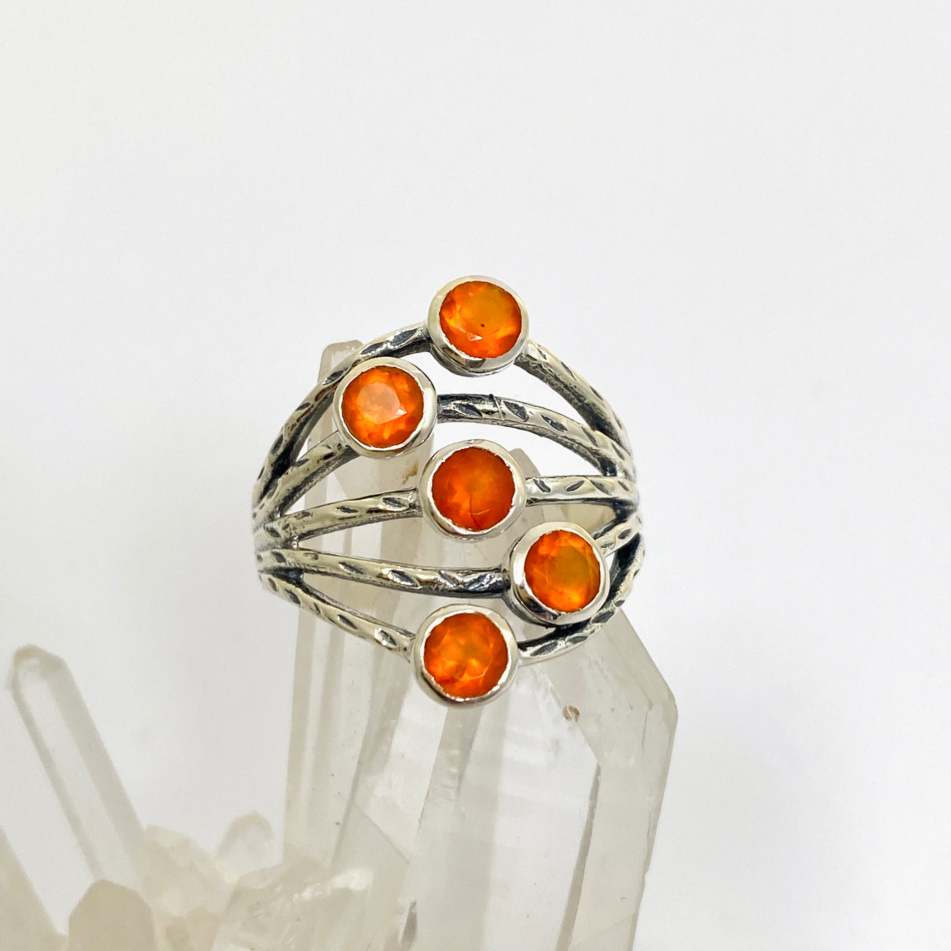 Natural Carnelian Multi-Stone Faceted Gemstone Ring for Women - Elegant Bohemian Jewelry R3875 | Perfect for Boho Fashion, Gift Giving & Special Occasions