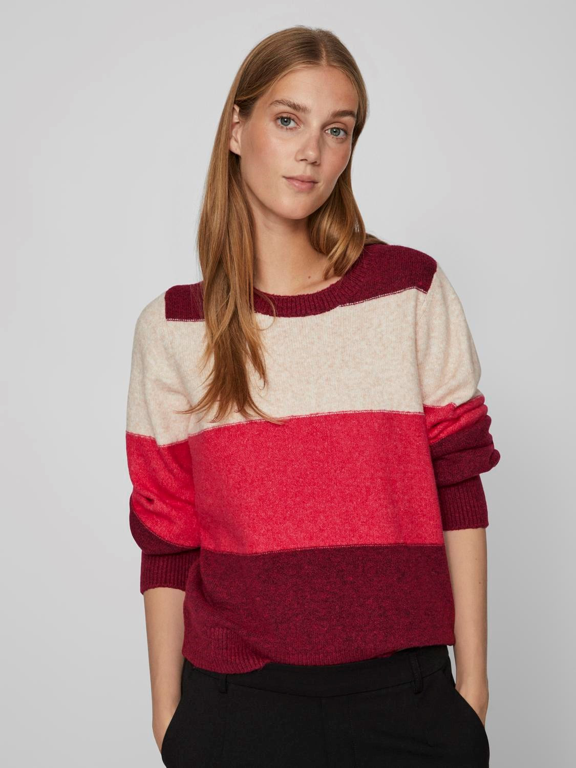 Ellie Jumper Women's Beef Red Sweater - Cozy Knit Pullover for Fall & Winter Fashion | Perfect for Casual Outfits, Office Wear and Holiday Parties