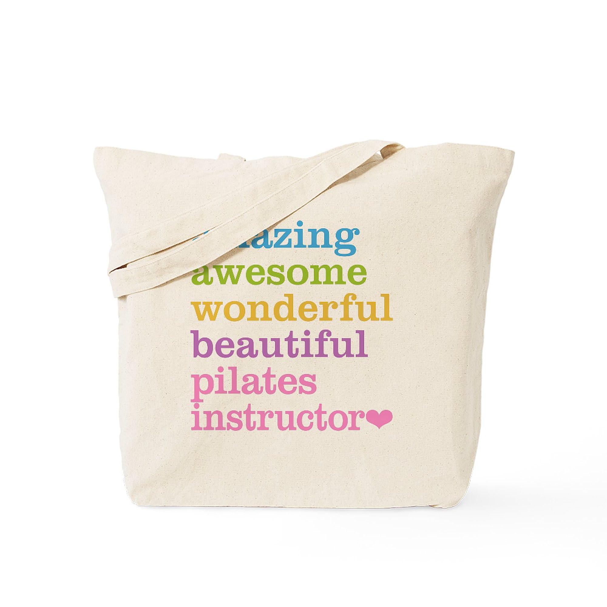 Pilates Instructor Tote Bag - Natural Canvas Reusable Shopping Bag for Yoga Teachers & Fitness Enthusiasts | Perfect for Gym, Studio & Grocery Shopping