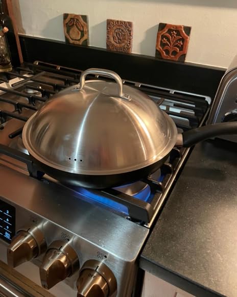 Heavy Duty 12 Inch Round Stainless Steel Griddle Accessories - Basting Cover, Cheese Melting Dome & Steaming Lid for Flat Top Grills - 0.6mm Thickness - Perfect for Indoor/Outdoor BBQ, Burgers, Pancakes & Breakfast Cooking