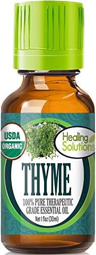 Healing Solutions Organic Thyme Essential Oil 1 oz (30 ml) - 100% Pure & Undiluted for Aromatherapy, Hair Care, Diffusers & Massage | Natural Stress Relief & Wellness