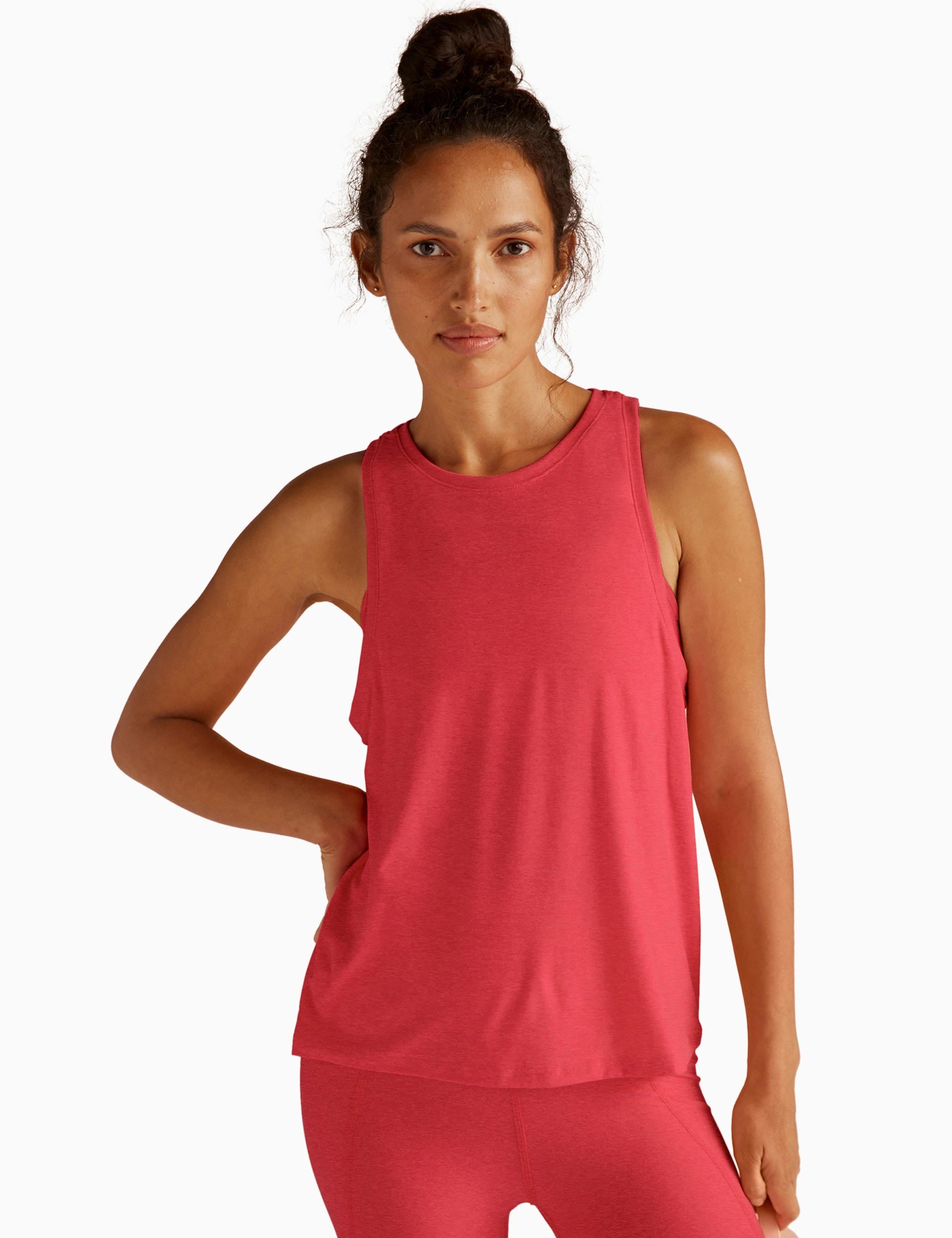 Lightweight Rebalance Tank Top - Coral Glow Heather Color - Perfect for Yoga, Gym Workouts & Summer Casual Wear
