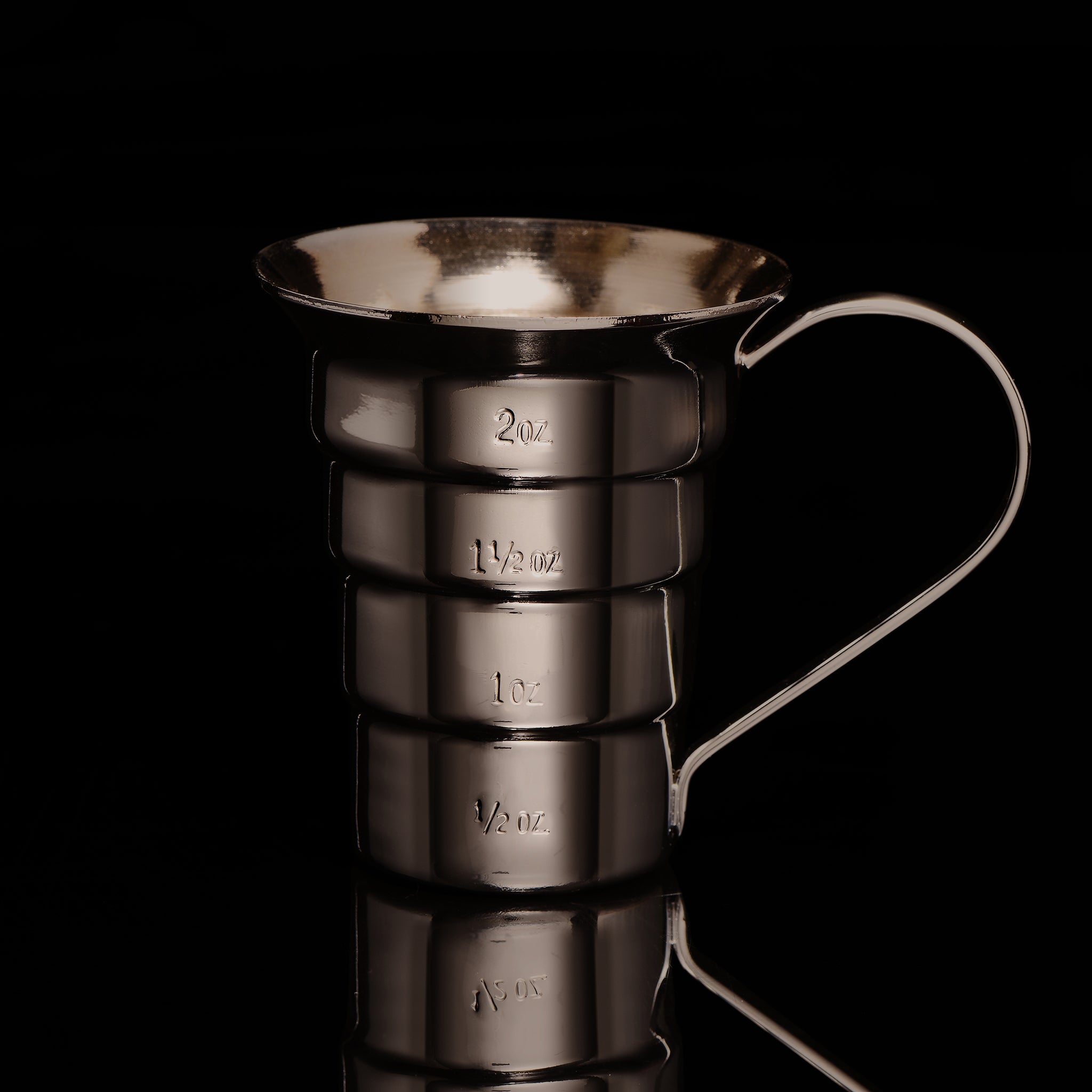 Premium Stepped Jigger in Gunmetal Black - 2oz Measuring Cup for Cocktails, Bartending, and Home Bar Use