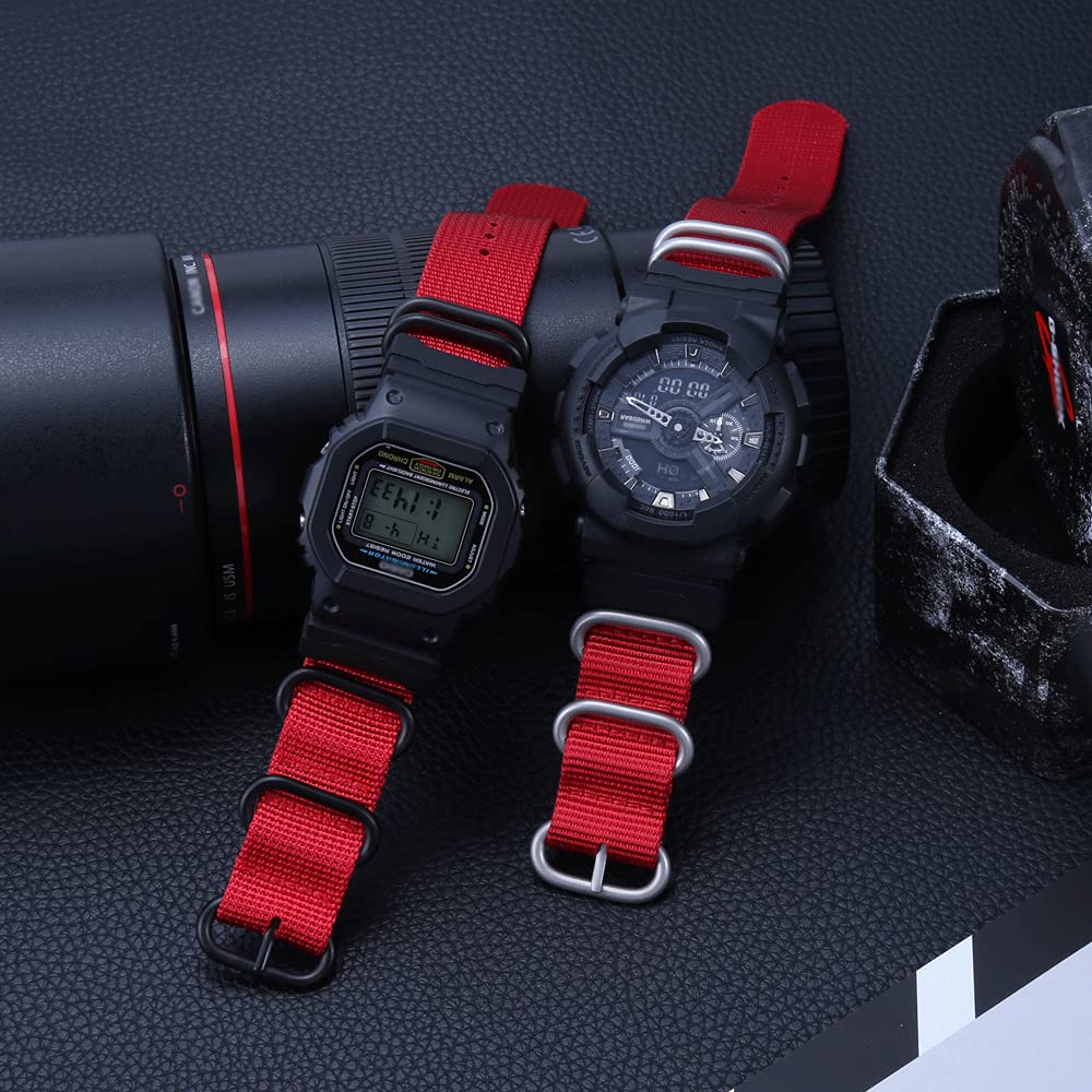 Casio 16mm Nylon Strap with Adapters - Durable Watch Band Replacement for Outdoor & Sports