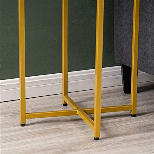 Round Glass Side Table with Metal Frame - Gold Accent End Table for Living Room, Bedroom, Patio | Indoor & Outdoor Small Space Nightstand, Accent Table for Coffee, Reading Nook & Lounge Areas