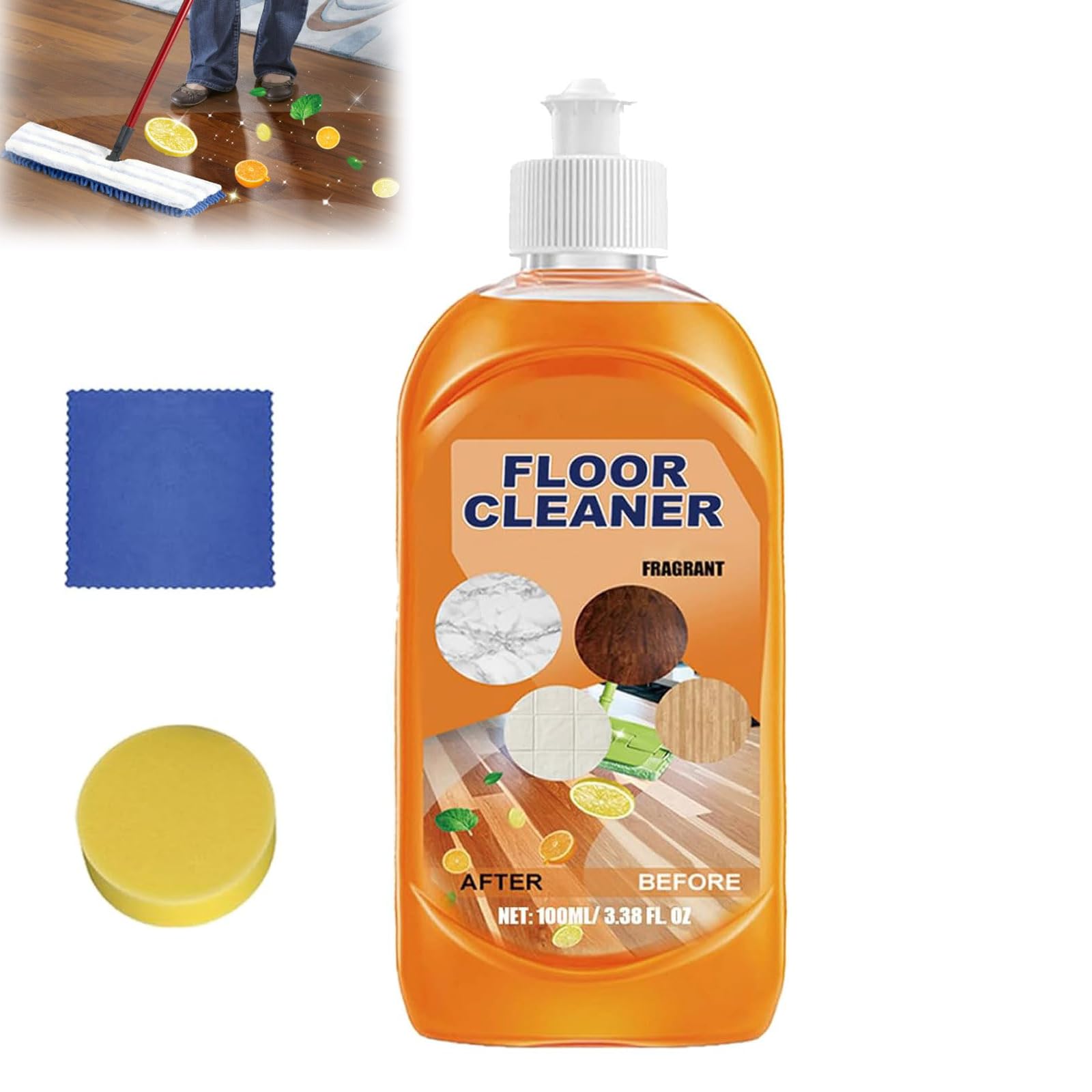 LXCJZY Multi-Purpose Floor Cleaner Concentrate - Powerful Stain Remover for Wood & Tile Floors - All-Natural Cleaning Solution (1 Pack) - Perfect for Kitchen, Bathroom & High-Traffic Areas