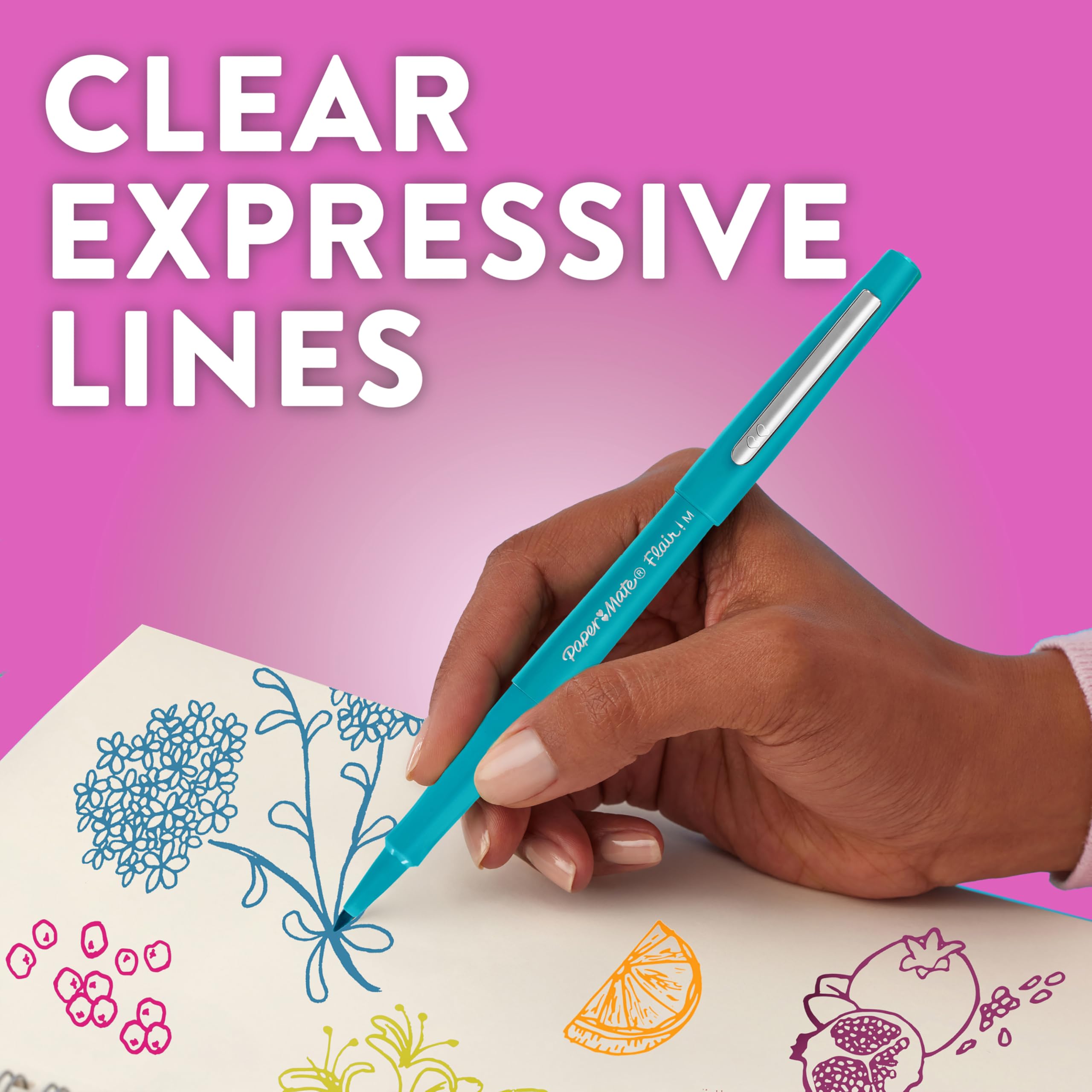 Paper Mate Flair Pens 12-Pack - 0.7mm Medium Tip Markers for Office & School