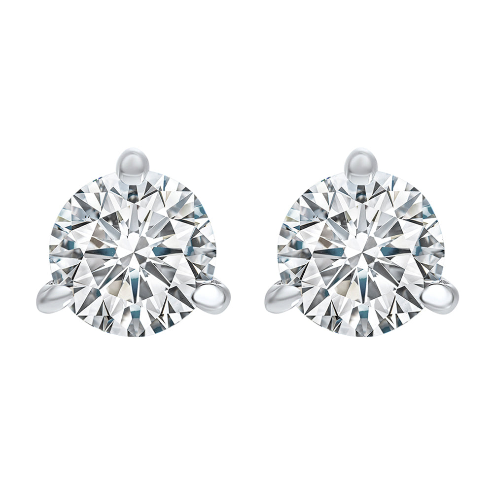 14K White Gold Diamond Earrings 2CTW - Elegant Stud Earrings for Women, Perfect for Weddings, Parties & Special Occasions