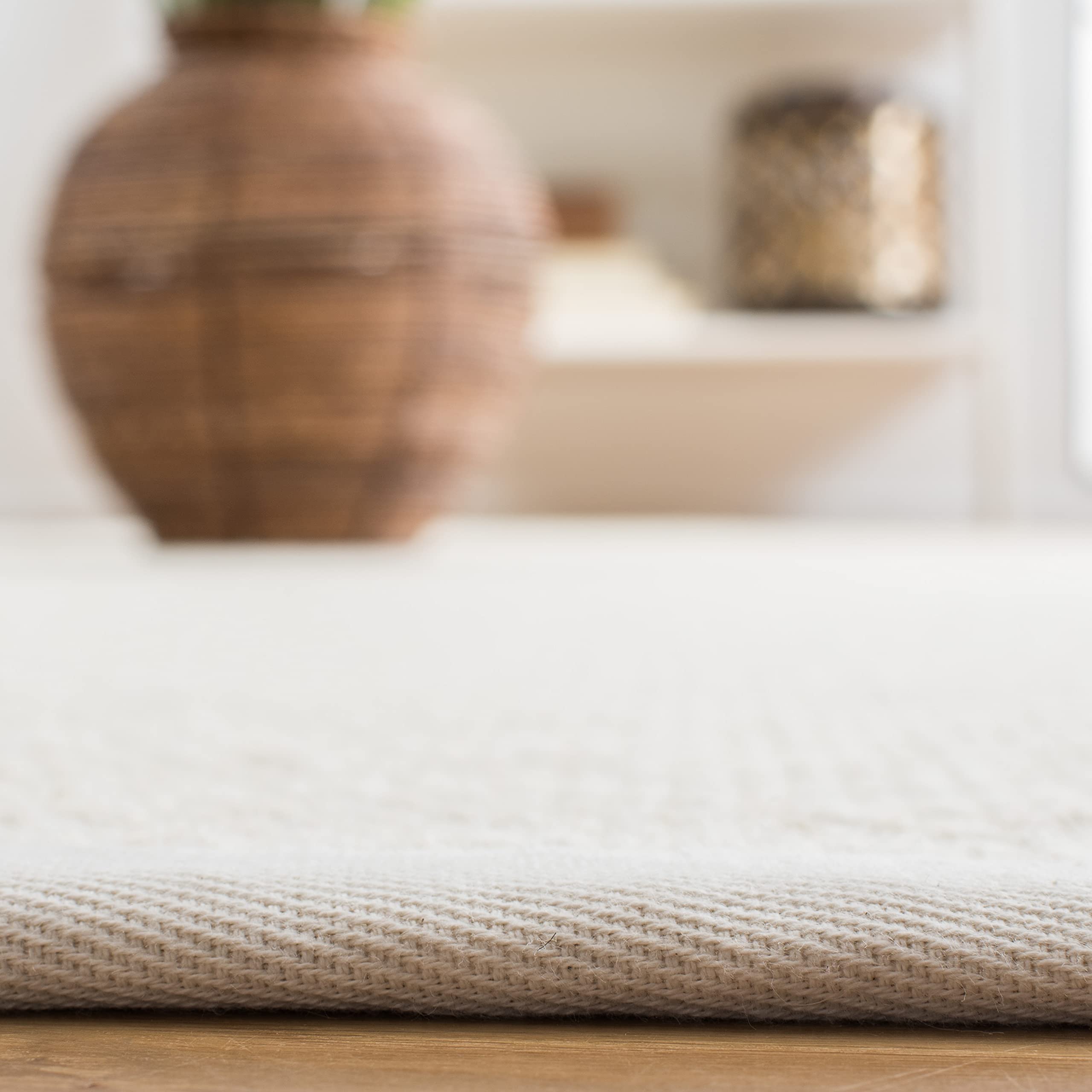 SAFAVIEH Handmade Wool & Jute Natural Fiber Accent Rug - 3' x 5' Ivory Area Rug for High Traffic Areas, Durable Floor Mat for Entryway, Living Room, Bedroom (NF487A) - Perfect for Boho, Farmhouse & Coastal Home Decor