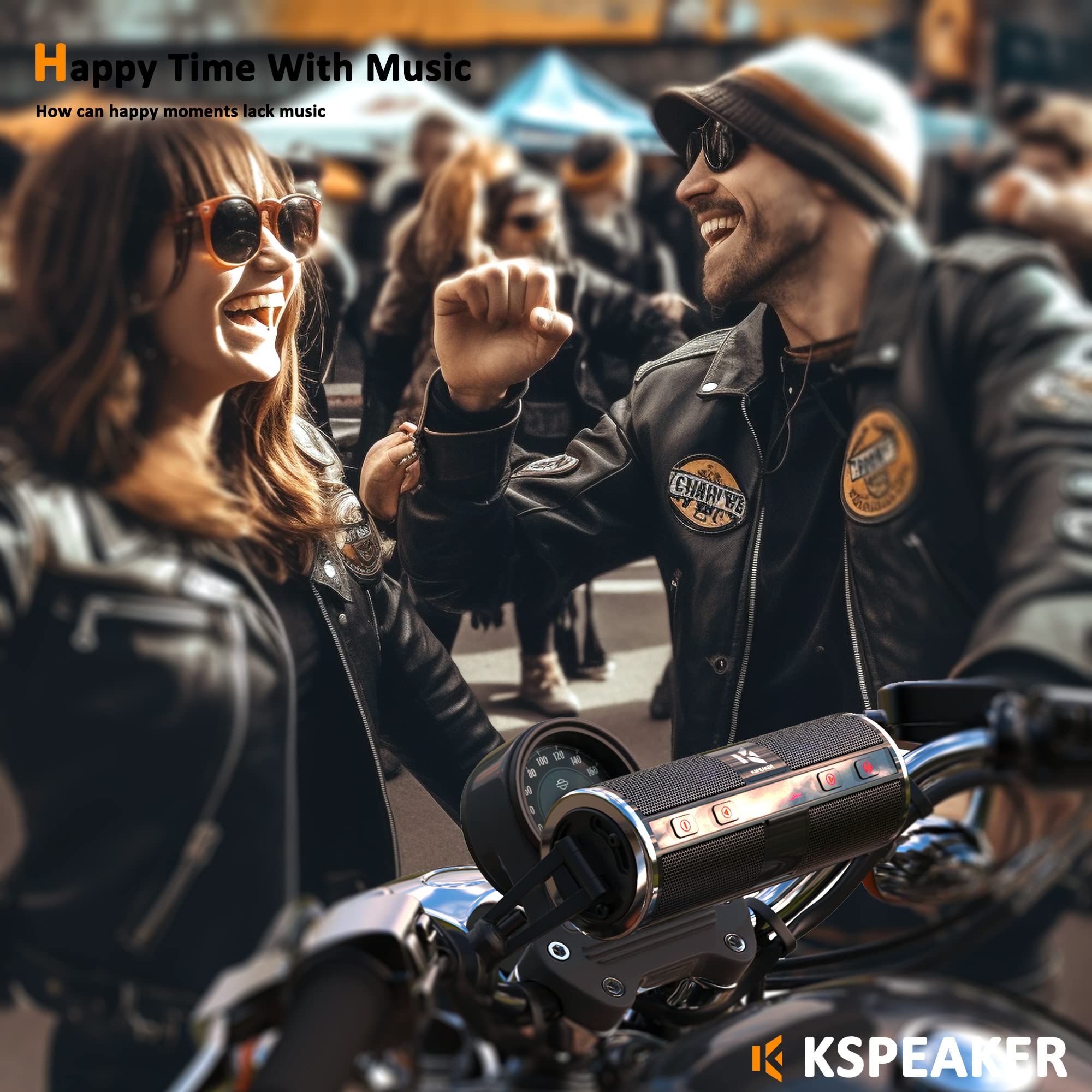 Waterproof Bluetooth Motorcycle Speakers with Built-in Amplifier - 3 Inch Metal MP3 Player for ATV, Scooter, 12V Vehicles (K2BL) - Perfect for Outdoor Rides & Road Trips