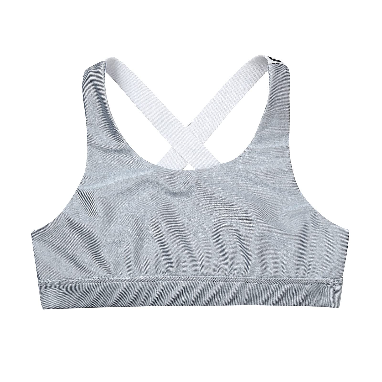 Moily Big Girls Racerback Padded Sports Bra - 2 Pack Workout Crop Top for Gymnastics, Dance, Yoga & Athletic Activities | Breathable Support for Teens & Active Women