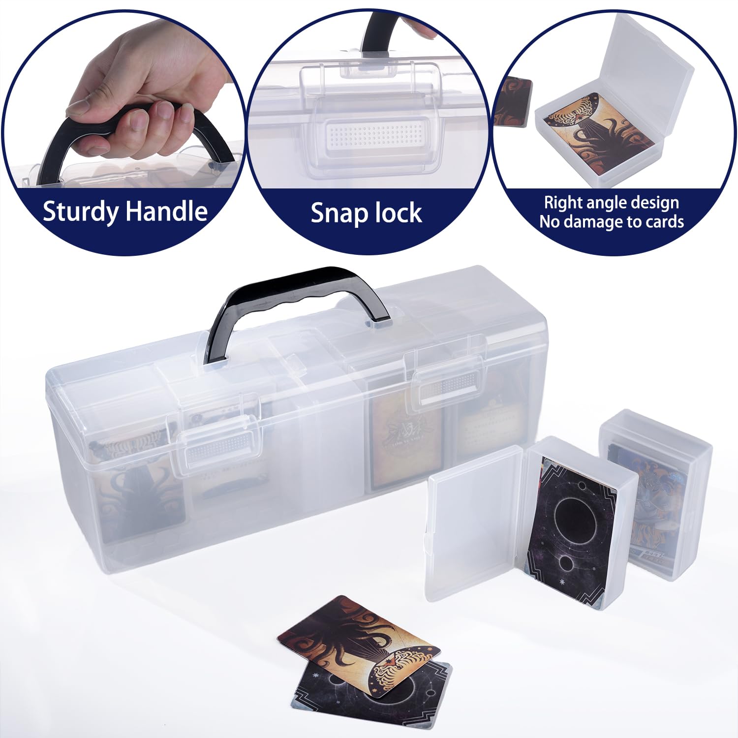 900+ Capacity Baseball Trading Card Storage Box - 13 Independent Compartments Holds 70 Cards Each | Clear Display Organizer Case for Sports Cards, MTG, Pokemon & Collectibles | Perfect for Card Collectors, Tournaments & Home Display