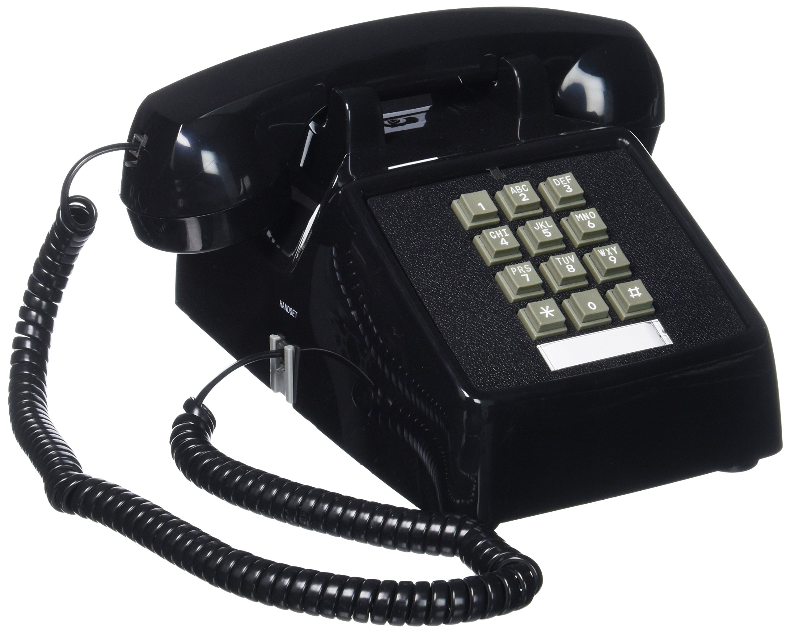 Cortelco ITT-2500-MD-BK Single Line Desk Telephone - Classic Black Office Phone for Home & Business Use