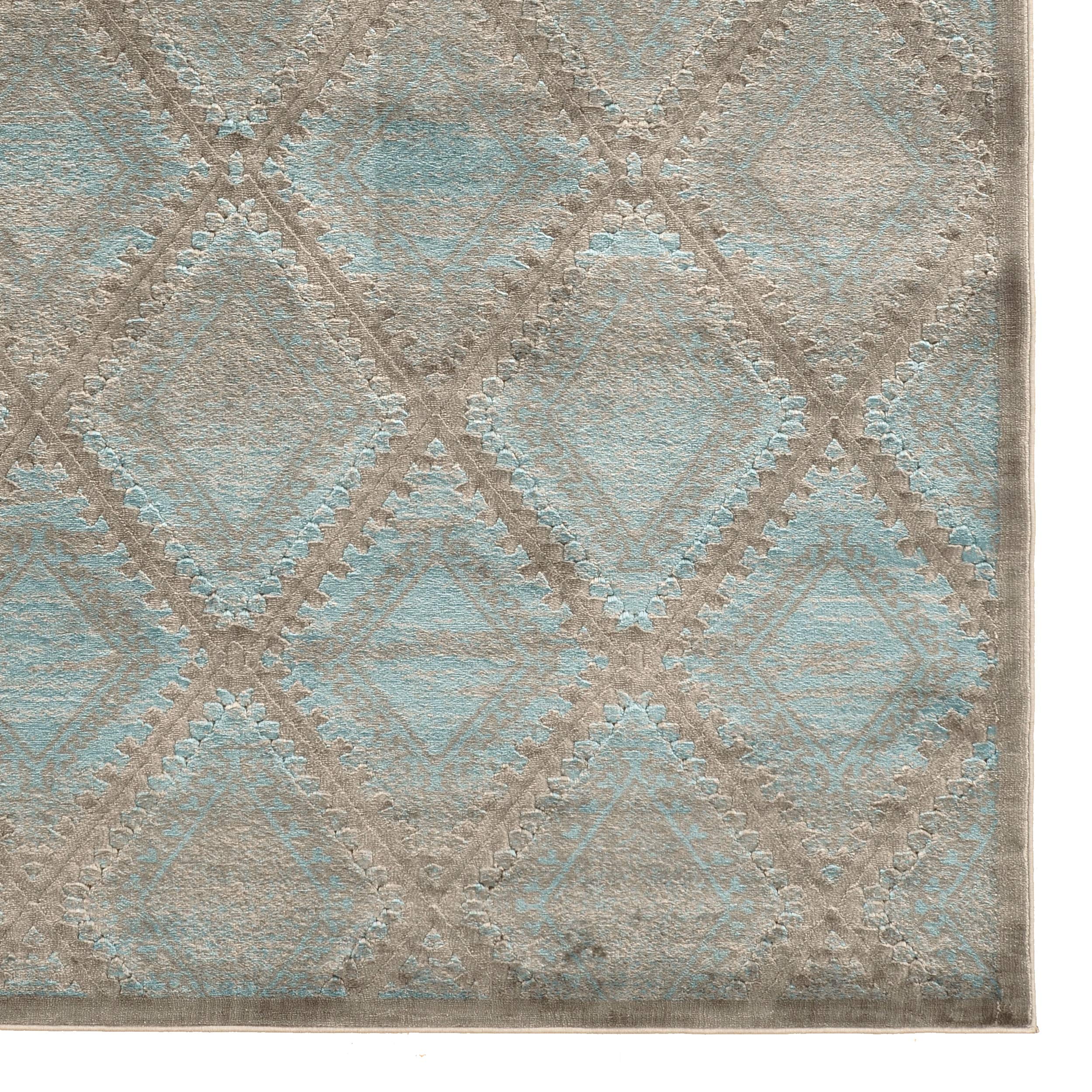 Premium Platinum Santafe Blue & Black 8' X 11' Area Rug by Linon - Soft Modern Living Room Rug for Home Decor, Bedroom, Office & Dining Room