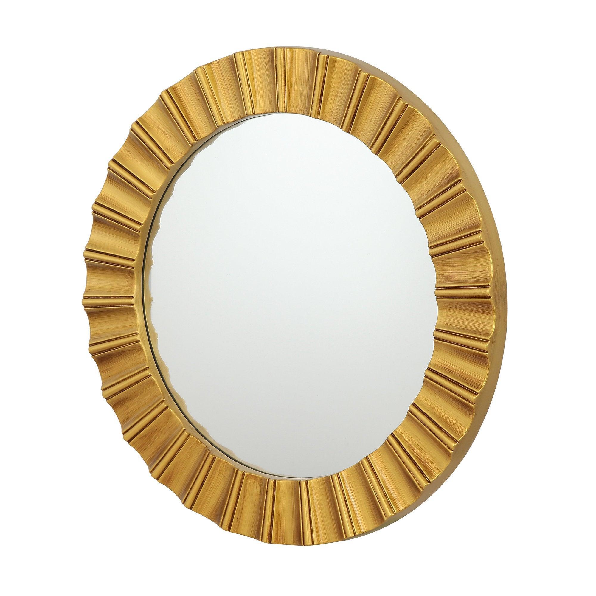 Modern Round Wall Mirrors - Decorative Wall Mounted Mirror for Living Room, Bedroom & Bathroom - Elegant Home Decor & Space Enhancing Accent Piece