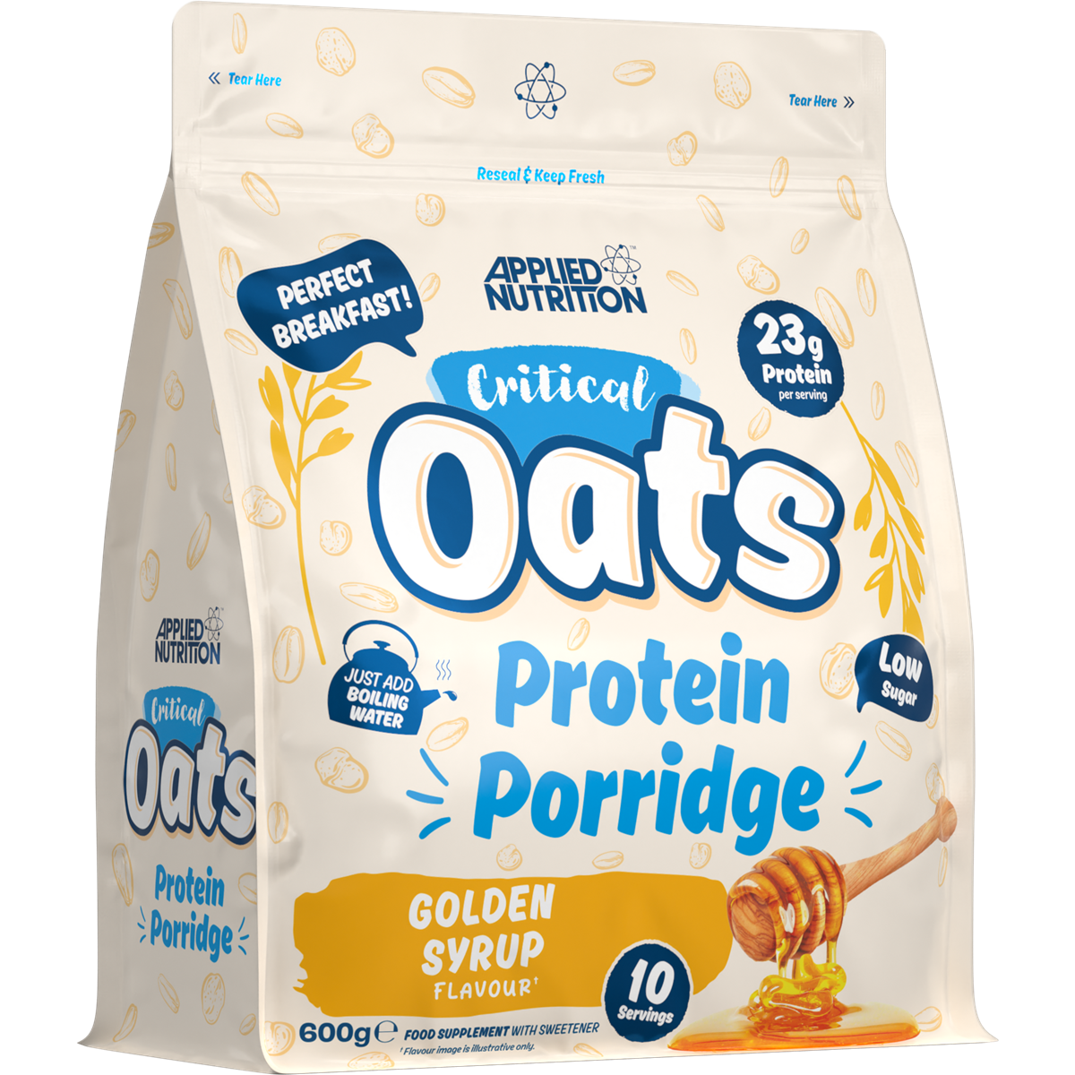 Applied Nutrition Critical Oats Protein Porridge 600g (10 Servings) - High Protein Oatmeal for Muscle Recovery & Weight Management | Perfect for Post-Workout, Breakfast & Healthy Snacking