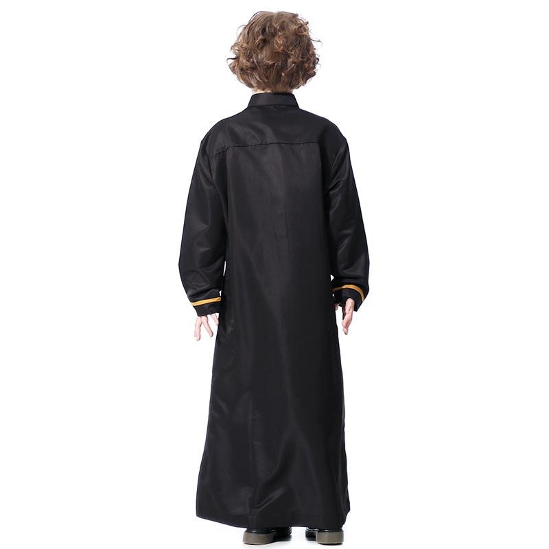 Middle Eastern Arab Kids Thobe Robe - Traditional Stand Collar Boy's Dress for Eid, Wedding & Special Occasions