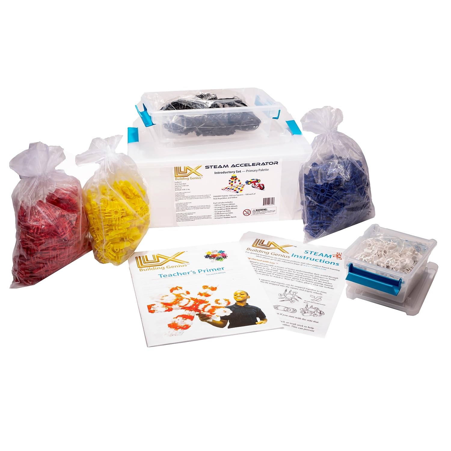 460-Piece STEAM Accelerator Building Set - Flexible & Versatile Educational Toys for Kids | Perfect for Homeschooling, Classroom STEM Activities & Group Therapy | Primary Color Construction Kit for Creative Learning