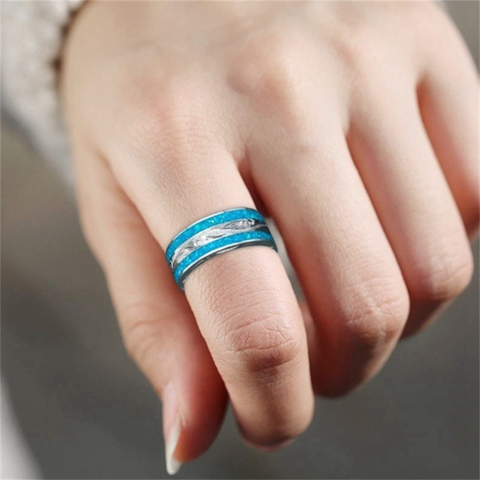 Men's Spinner Ring for Anxiety Relief - Trendy Engagement & Wedding Band Jewelry for Men & Women, Size 6-10 (Silver, 6) - Perfect for Stress Relief, Focus & Everyday Wear