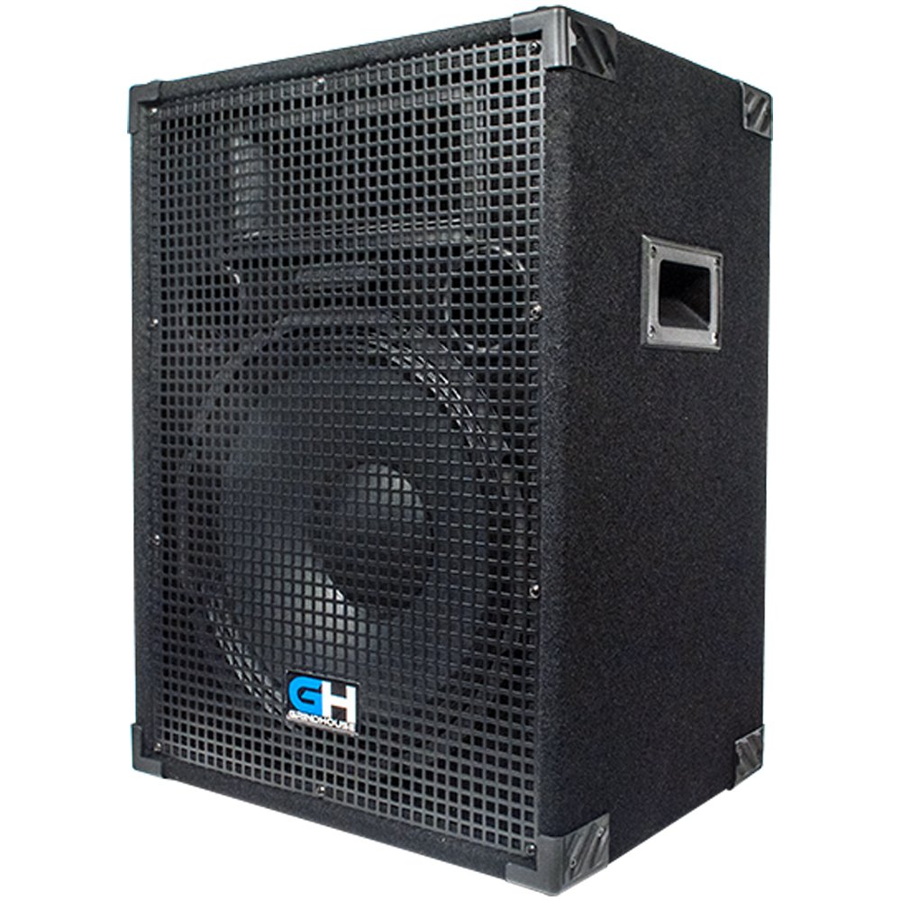 Grindhouse GH15L-Pair 15 Inch 2-Way Passive PA/DJ Loudspeaker Cabinets - 800W Full Range Speakers for Live Sound, Bands, and Events