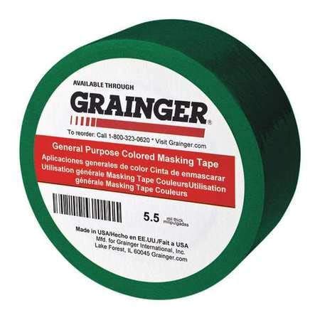 Green Paper Masking Tape - 1 Inch Wide, Low Residue, Easy Tear - Perfect for Arts & Crafts, Painting, Labeling, and DIY Projects