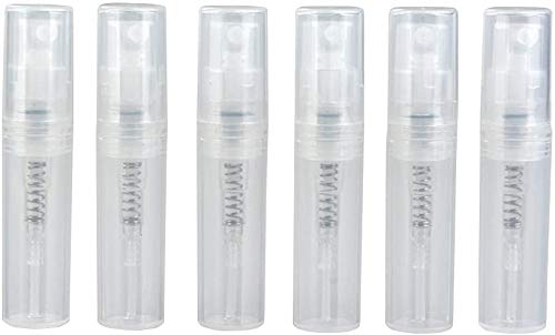 Hunky Dory 5ml Mini Clear Refillable Plastic Spray Bottles - Travel Size for Sanitizer, Toner, Perfume, Lotion, Essential Oil & Cosmetics - Perfect for DIY, Skincare, Travel & Home Use (Pack of 6)