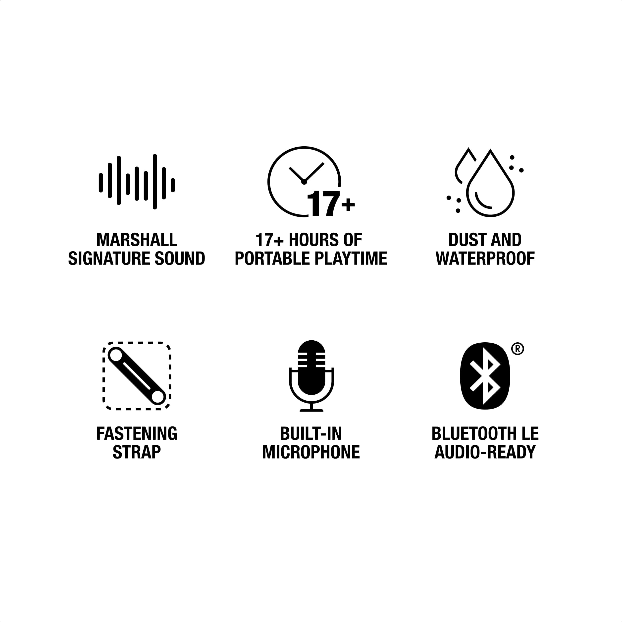 Marshall Willen II Portable Bluetooth Speaker - Wireless Outdoor Speaker with Rich Bass, 15+ Hours Playtime, IP67 Waterproof, Cream White | Perfect for Beach, Pool, Camping & Travel