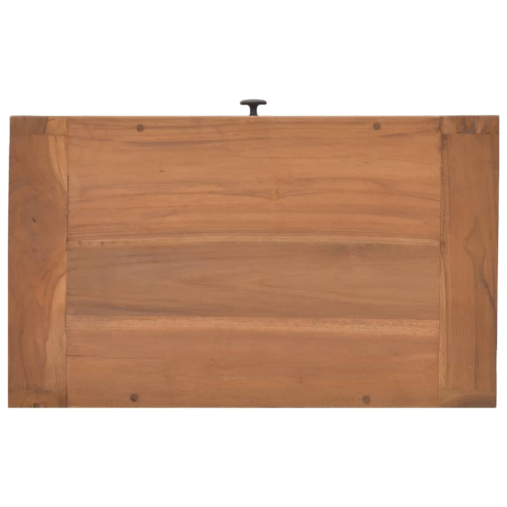 Modern Nightstand with Drawer - Solid Teak Wood Bedside Table (19.7