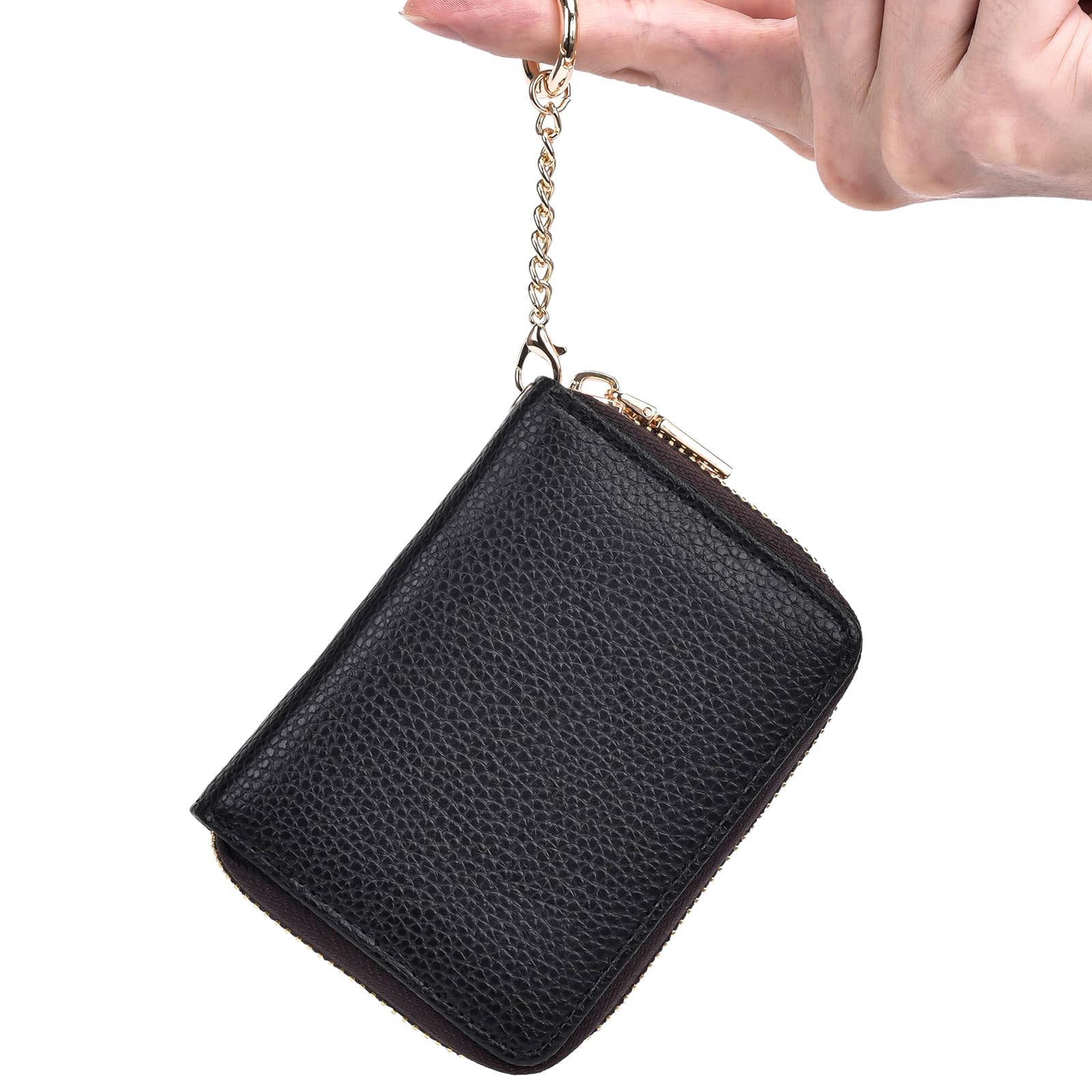 HerriaT Genuine Leather RFID Blocking Wallet with Zipper Coin Pocket - Slim Credit Card Holder for Men & Women - Perfect for Travel, Work & Everyday Use