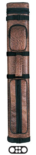 Premium Action Vinyl Pool Cue Case - Holds 2 Butts & 4 Shafts - Durable Brown Billiard Accessory for Players & Professionals - Perfect for Pool Halls, Tournaments & Home Game Rooms