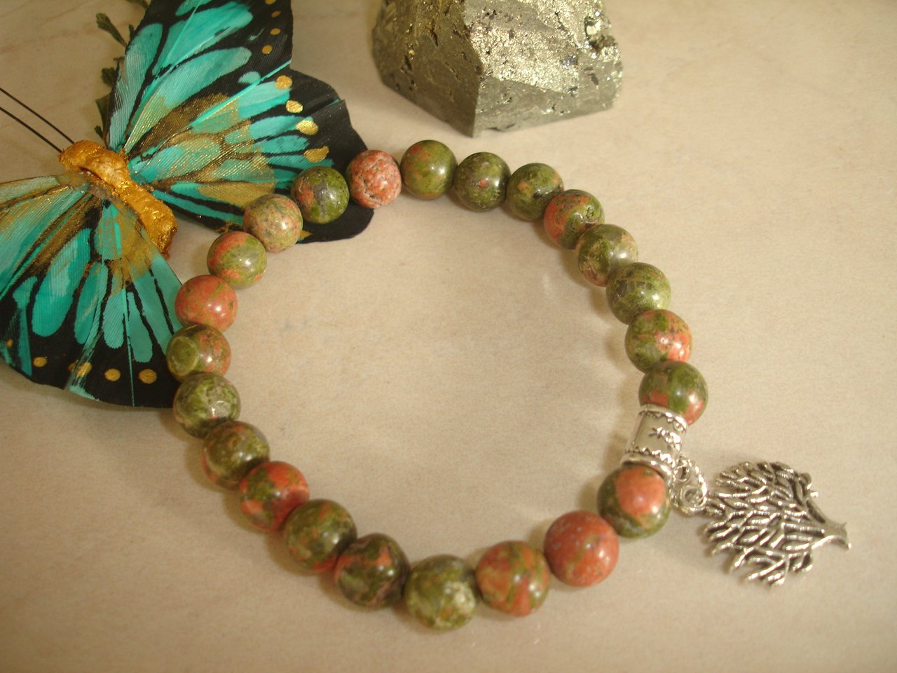 Unakite 7.5 Inch Healing Bracelet for Chakra Balance, Fertility, Prosperity & Abundance | Natural Stone Jewelry for Meditation, Yoga & Spiritual Wellness