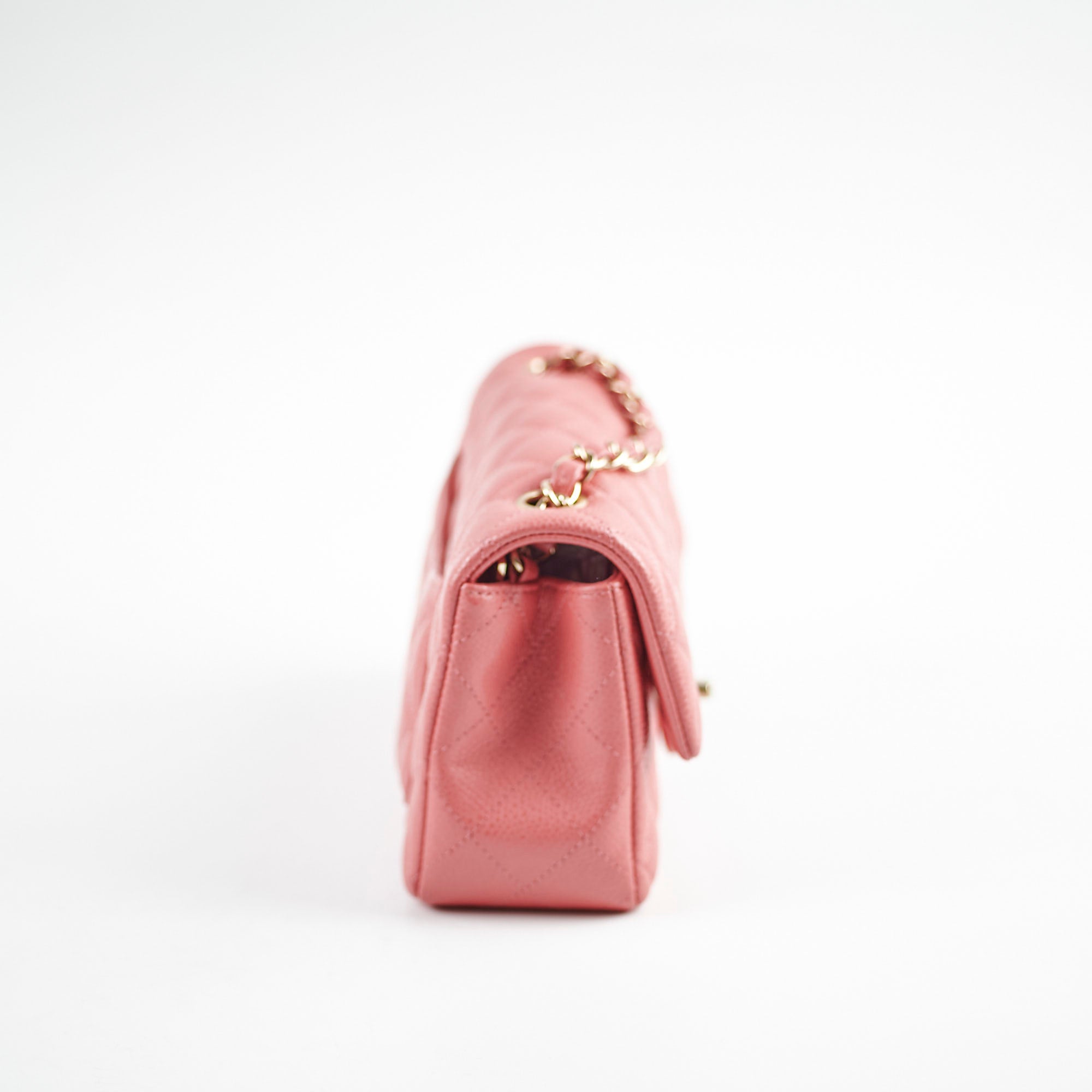 Chanel Pearly Pink Rectangular Mini Flap Bag in Caviar Leather - 25 Series | Luxury Crossbody Purse for Women, Perfect for Parties & Evening Events