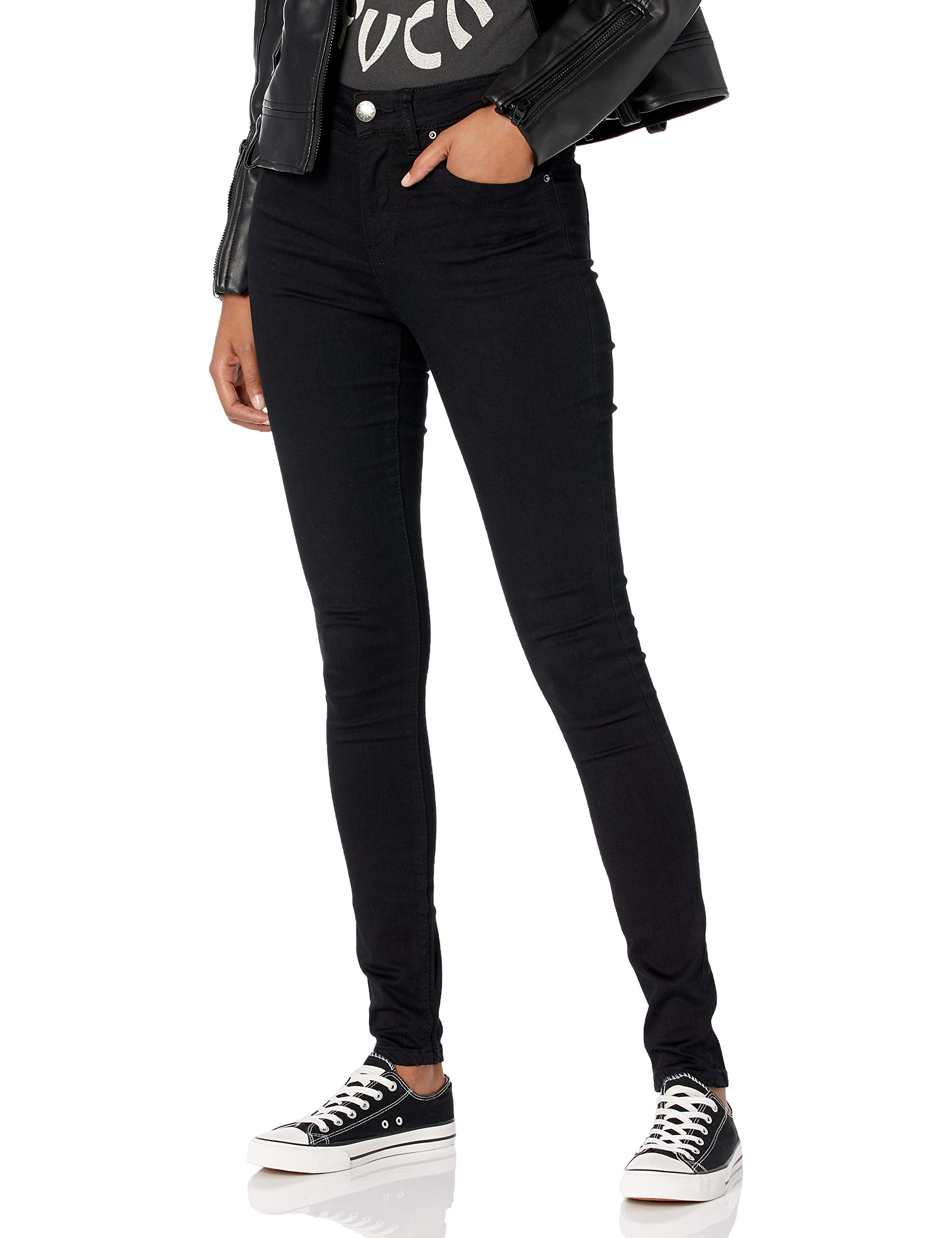V.I.P. JEANS Women's Acid Washed Blue Skinny Jeans - Stretch Denim Pants with 5 Pockets for Casual Wear & Everyday Outfits