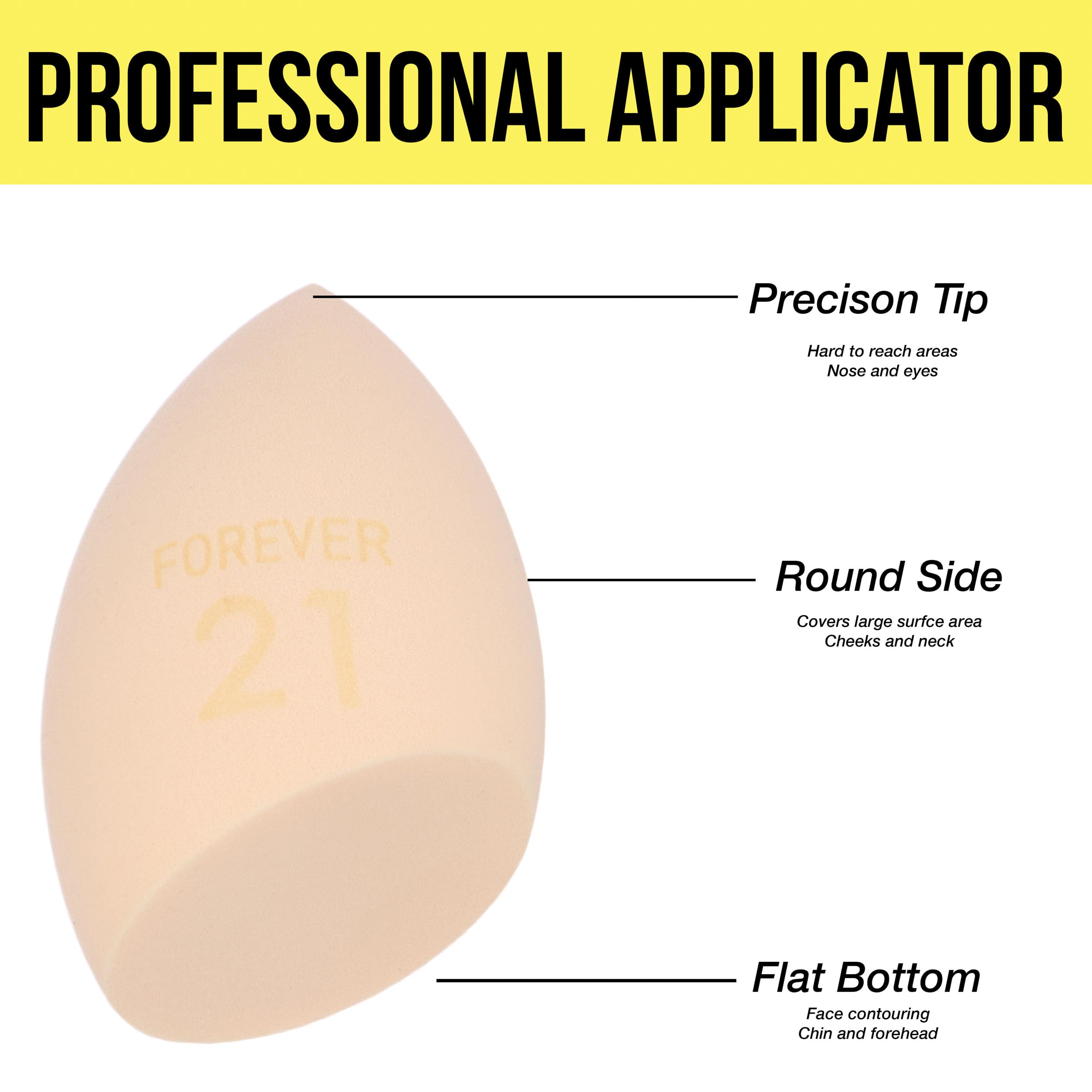 Forever 21 Tan Flat Edge Beauty Sponge - Professional Makeup Blender & Cosmetic Applicator for Flawless Foundation & Concealer Application | Ideal for Everyday Makeup, Contouring & Beauty On-The-Go