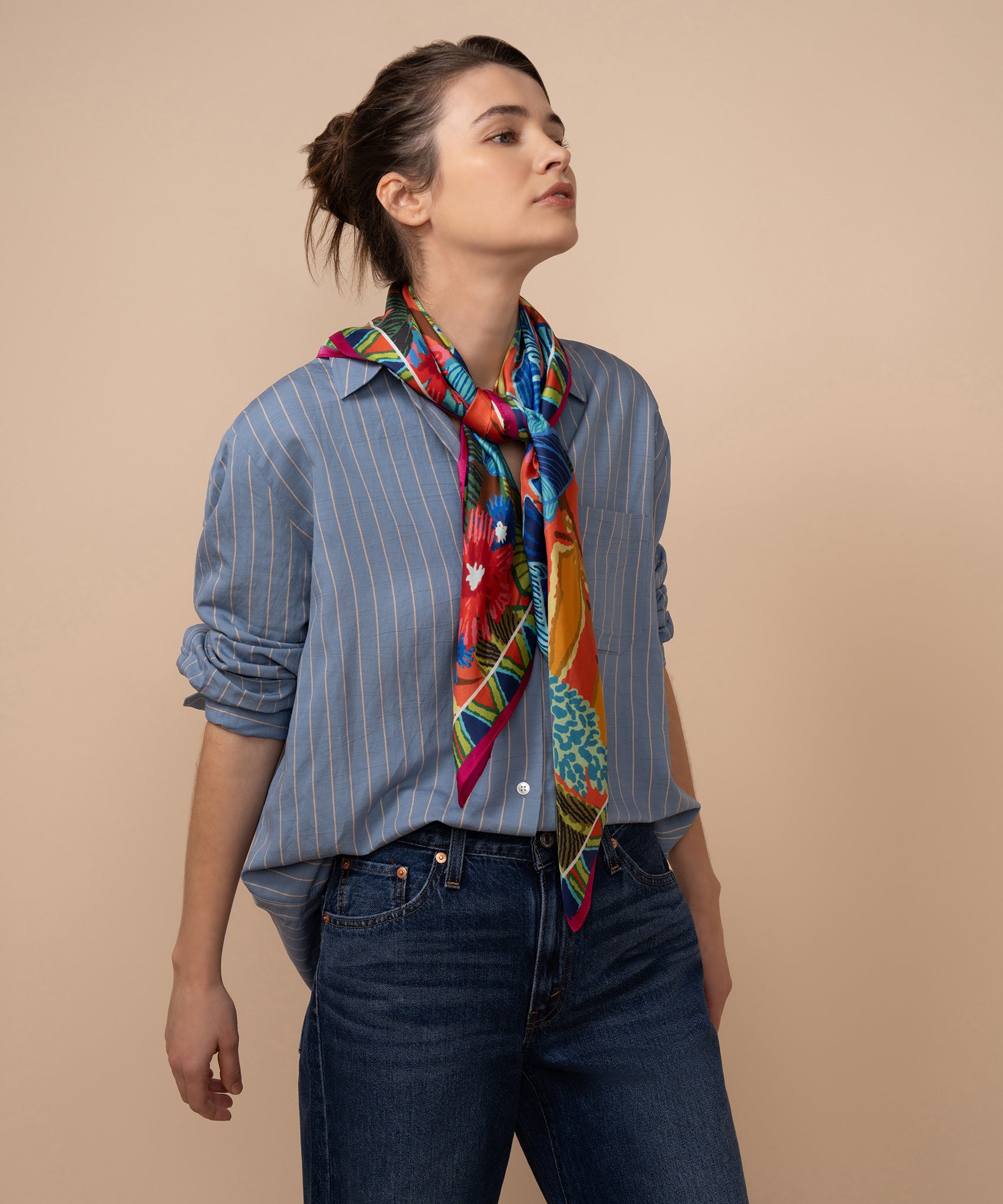 Rainforest 35 Silk Square Scarf - Premium Lightweight Fashion Accessory for Women, Elegant Gift for Mother's Day, Wedding & Office Wear