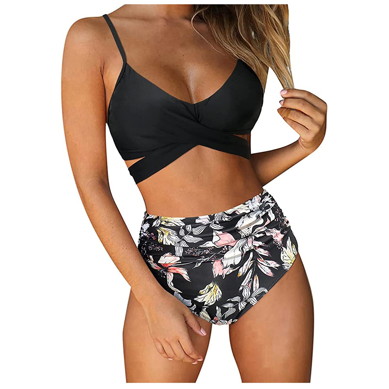 Smooto Modest Maternity Swimsuits - Women's 2 Piece Bikini Set, Cute Tankini Swimwear for Teen Girls & Pregnant Women (Black, Small) | Perfect for Beach Vacations, Pool Parties & Summer Getaways