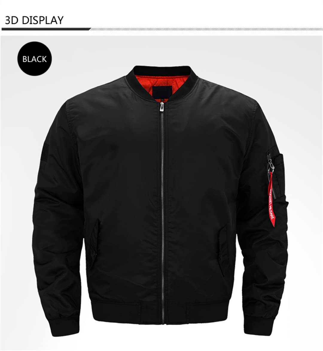 Men's Slim Fit Bomber Jacket - Military Style Casual Zipper Coat for Men | Perfect for Outdoor Activities, Travel & Everyday Wear