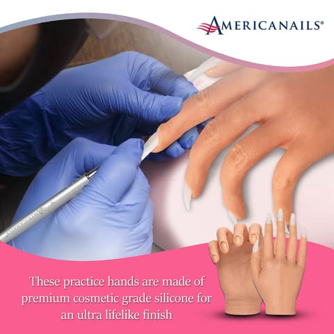 Realistic Silicone Practice Hand for Acrylic Nails – Professional Nail Tech Training Tool with Flexible Mannequin Hand & Insertable Nails | Perfect for Nail Art Practice, Salon Training & DIY Nail Design at Home