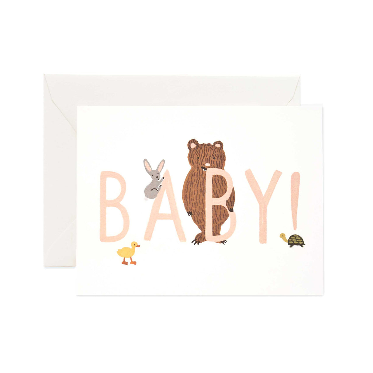 Rifle Paper Co Baby Peach Greeting Card - Floral Baby Shower & Newborn Congratulations Card - Perfect for Birth Announcements, Baby Showers & Welcome Gifts