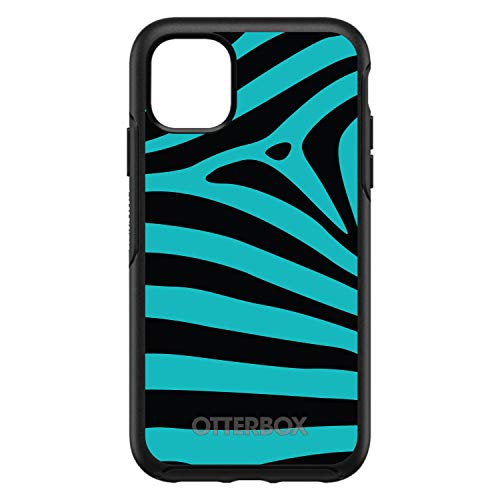 Teal Black Zebra Stripes On Black Case