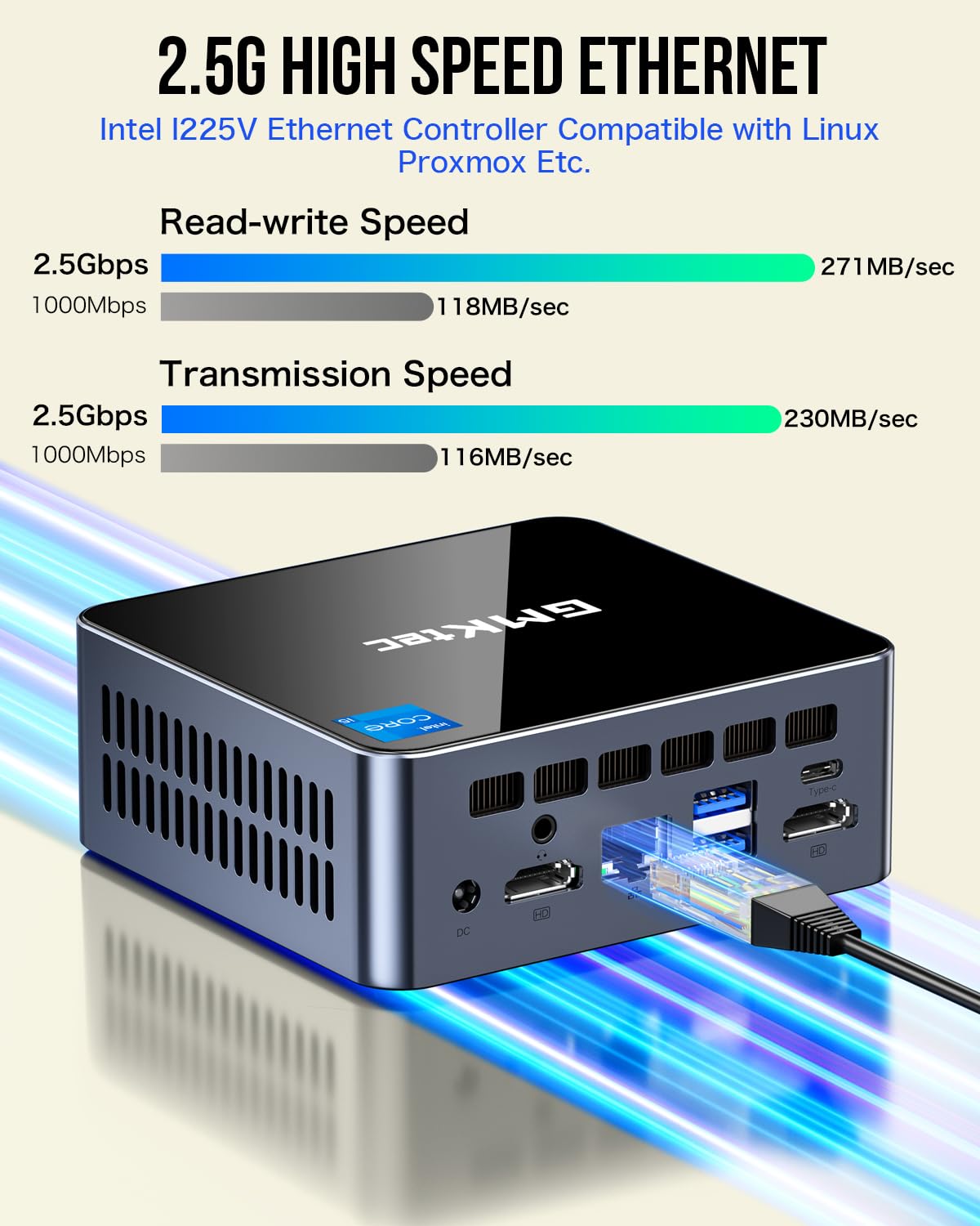 GMKtec Mini PC Intel i5-12450H (4.4GHz Turbo) 32GB DDR4 RAM 1TB NVMe SSD - Compact Desktop Computer with USB 3.2, WiFi 6, BT5.2, 2.5G Ethernet & 4K Triple Display - Perfect for Home Office, Gaming & Multimedia Entertainment