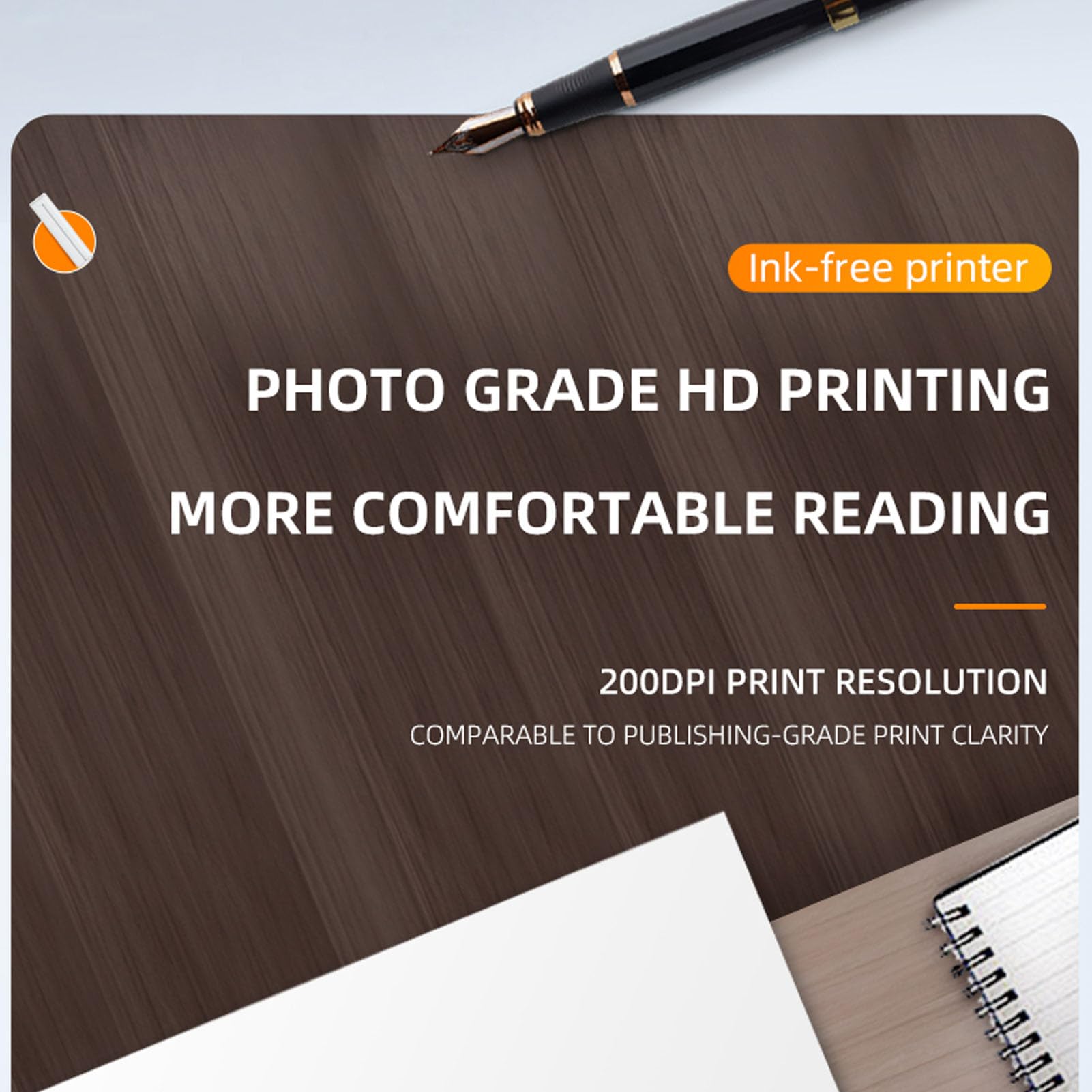 Portable A4 Thermal Printer - Wireless Bluetooth Thermal Label Printer for 90 Sheets Letter & A4 Paper - Compatible with Android, iOS, Phone & Laptop - Perfect for Mobile Office, Shipping Labels & Receipt Printing