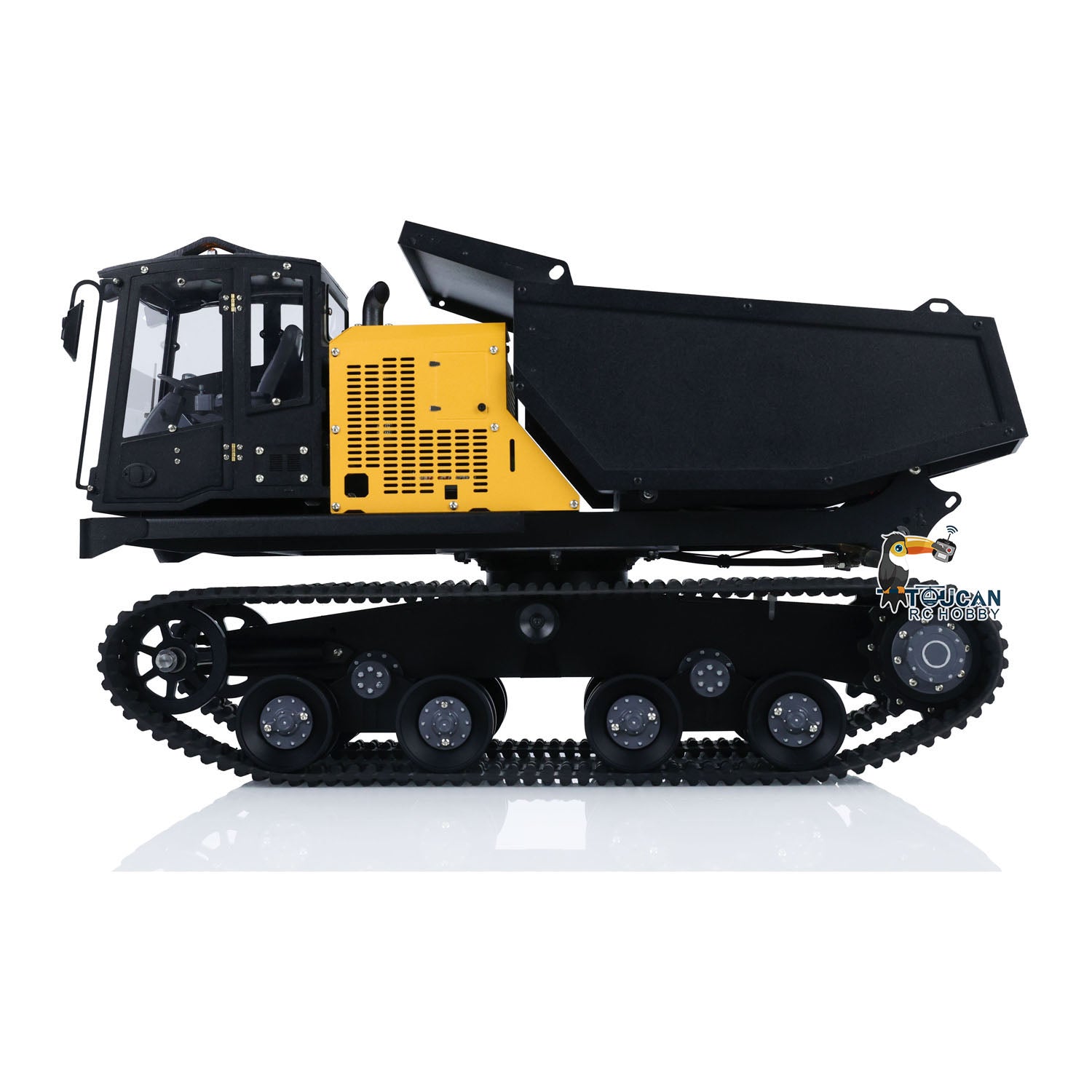 1/14 Scale Metal RC Hydraulic Crawler Dump Truck - T14R Radio Controlled Construction Vehicle with Tracked Tipper, RTR, Light & Sound Effects - Perfect for Construction Site Play, STEM Learning, and RC Hobby Enthusiasts