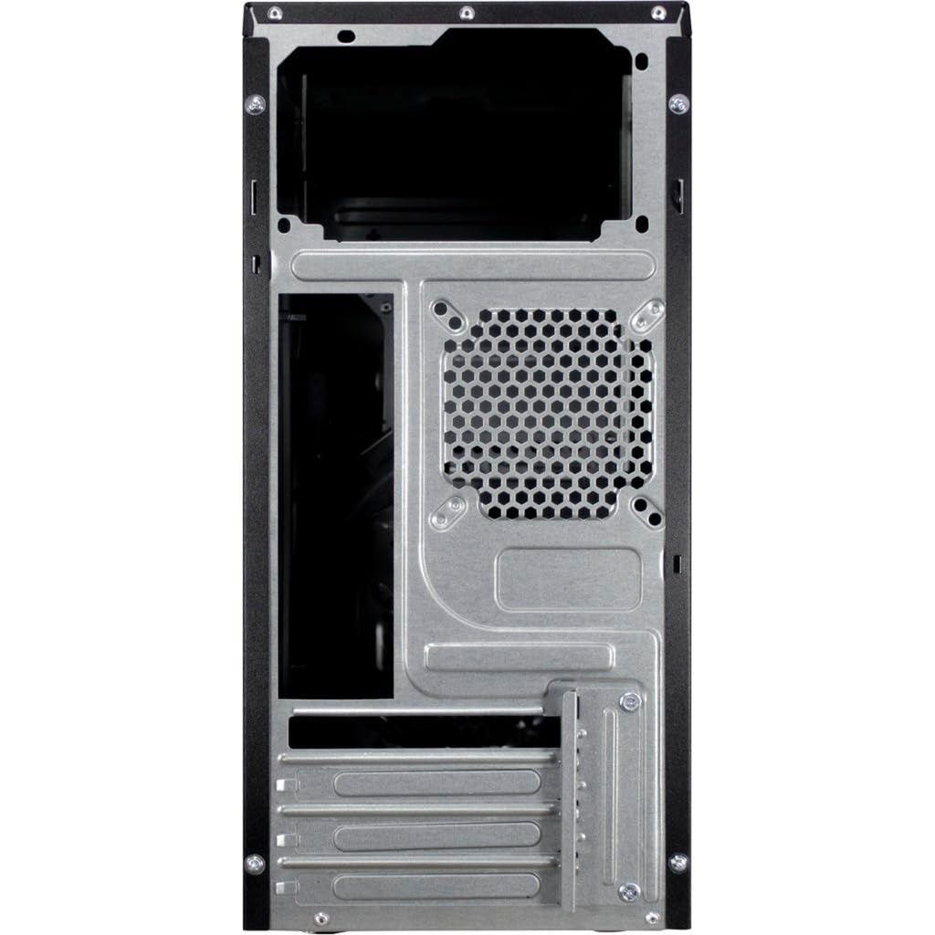 Inter-Tech IT-6865 Black Micro-ATX Tower PC Case - Compact Computer Chassis for Gaming & Office Use (14x34cm, CE Certified) - Perfect for Home & Small Business Desktop Builds
