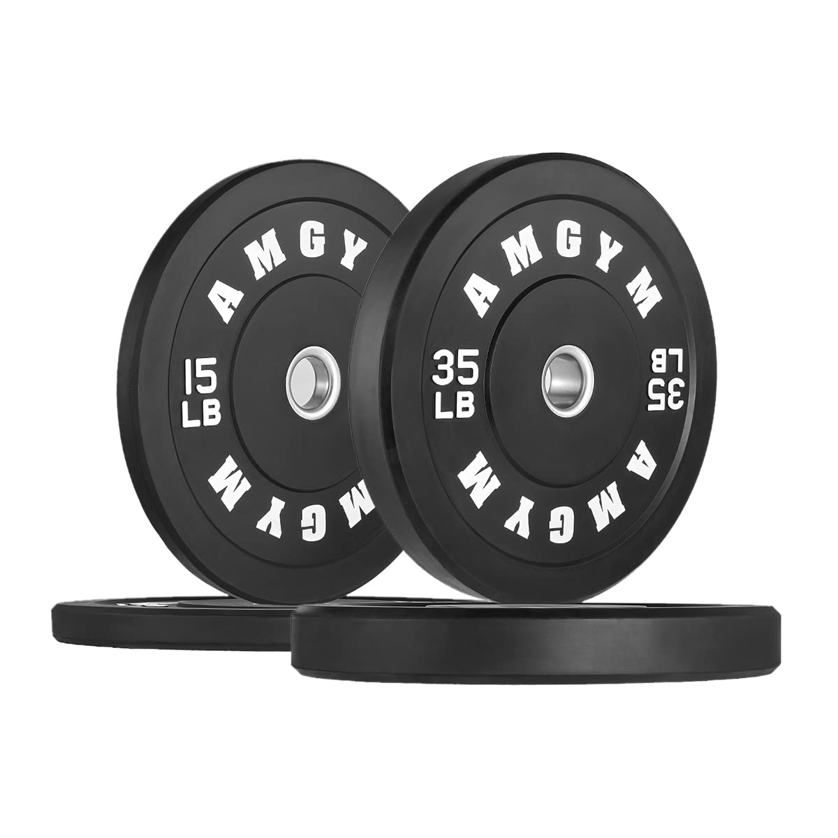 AMGYM LB Bumper Plates - Olympic Weight Plates with Steel Insert for Strength Training | Perfect for Home Gym, CrossFit & Weightlifting Workouts