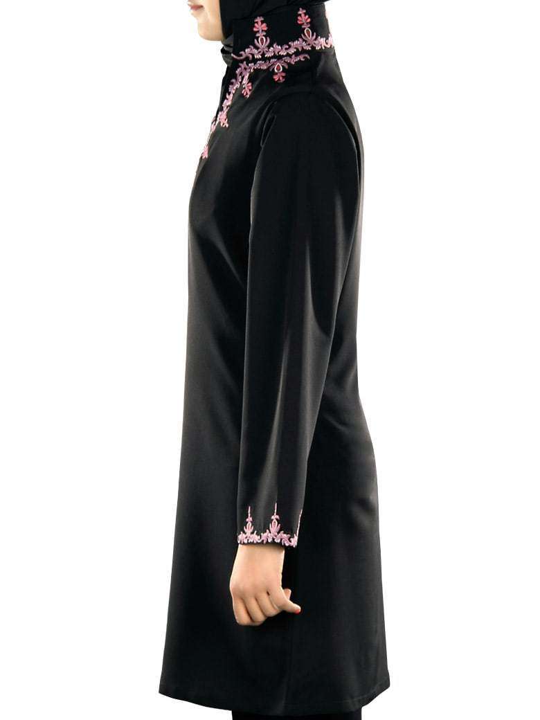 Ashika Black Islamic Tunics for Women - Modest Muslim Prayer Dress - Perfect for Eid, Ramadan & Daily Wear
